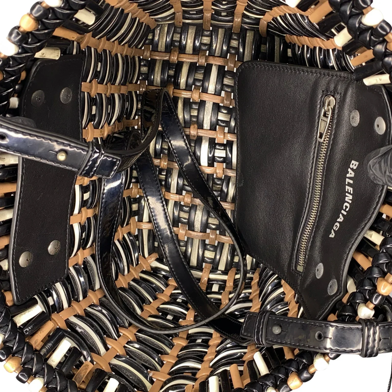 Balenciaga Bistro Panier Vinyl Tote Bag Crossbody Bag - Image 9