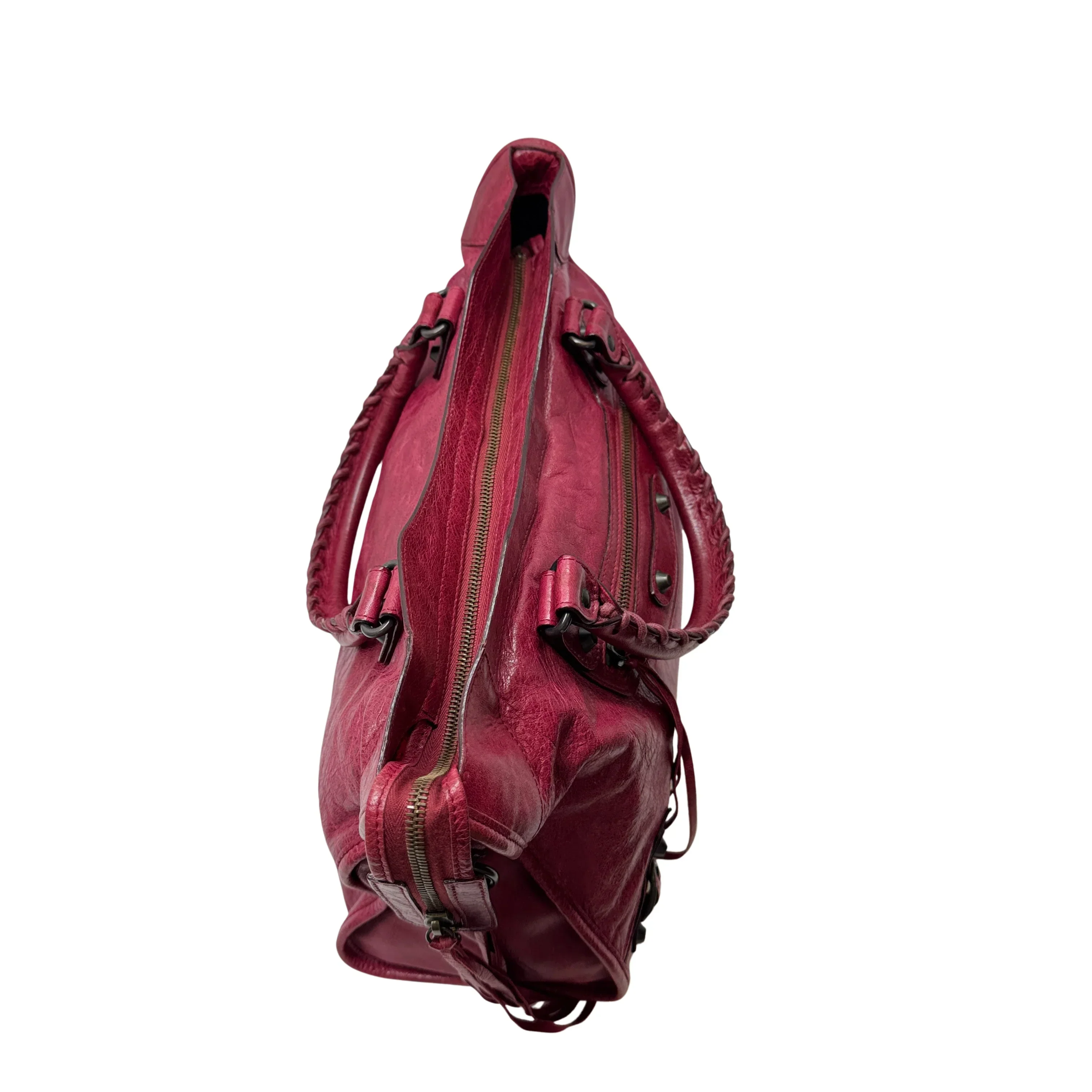 Balenciaga City Bag Small Leather Wine Red - Image 5