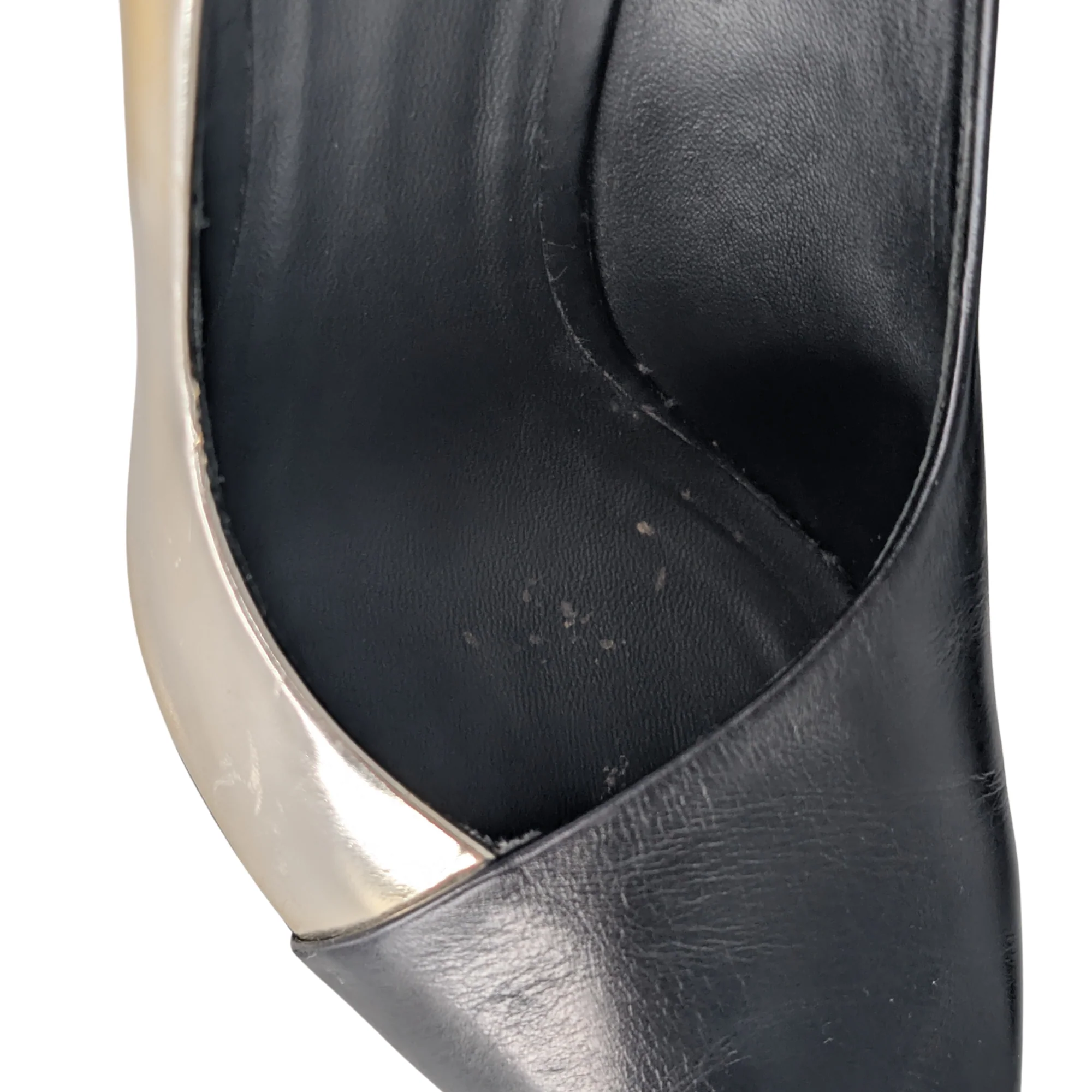 Balmain Pointed Toe Pumps Black/Gold 39 - Image 10