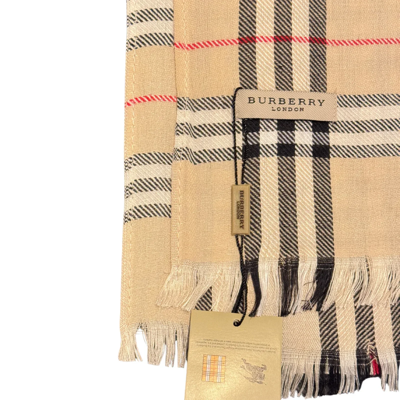 Burberry Check Scarf Shawl Silk x Wool - Image 7