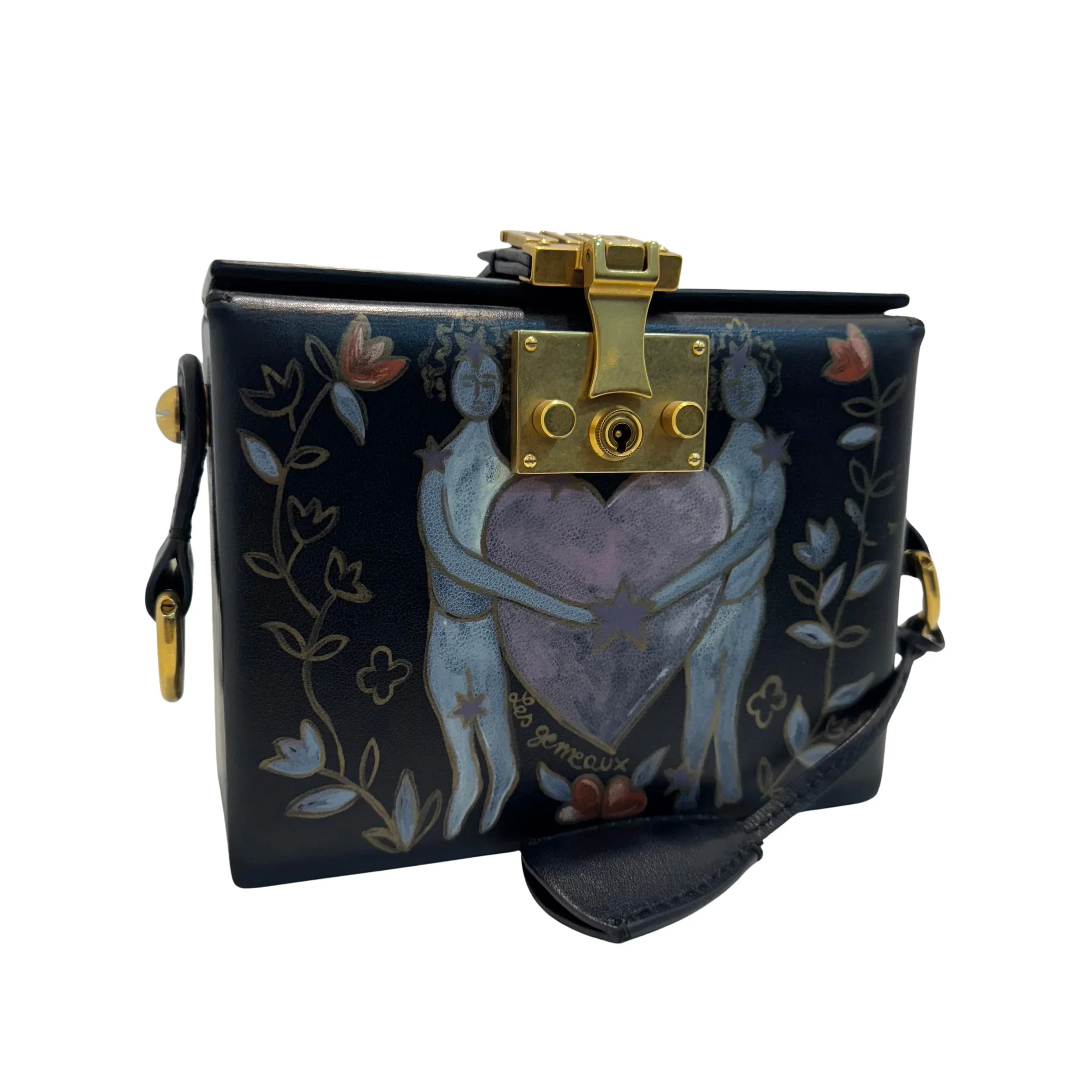 Dior Lockbox Zodiac Shoulder Bag Leather Black - Image 3