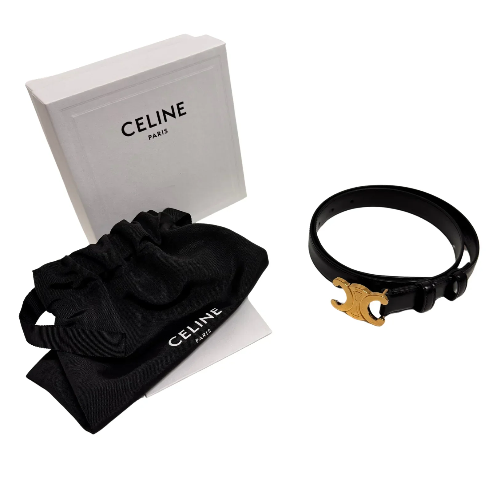 Celine Triomphe Leather Belt Black - Image 2