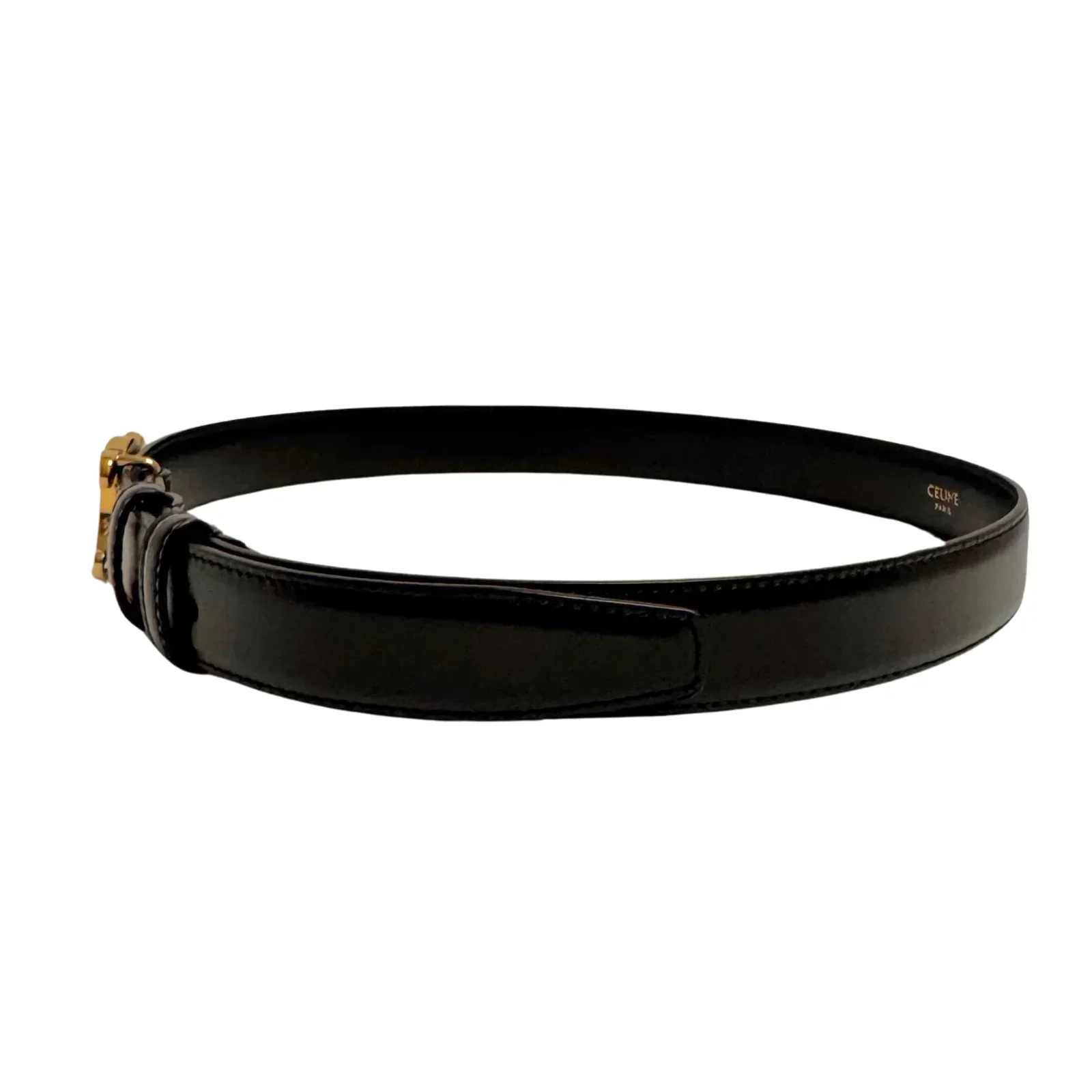 Celine Triomphe Leather Belt Black - Image 5