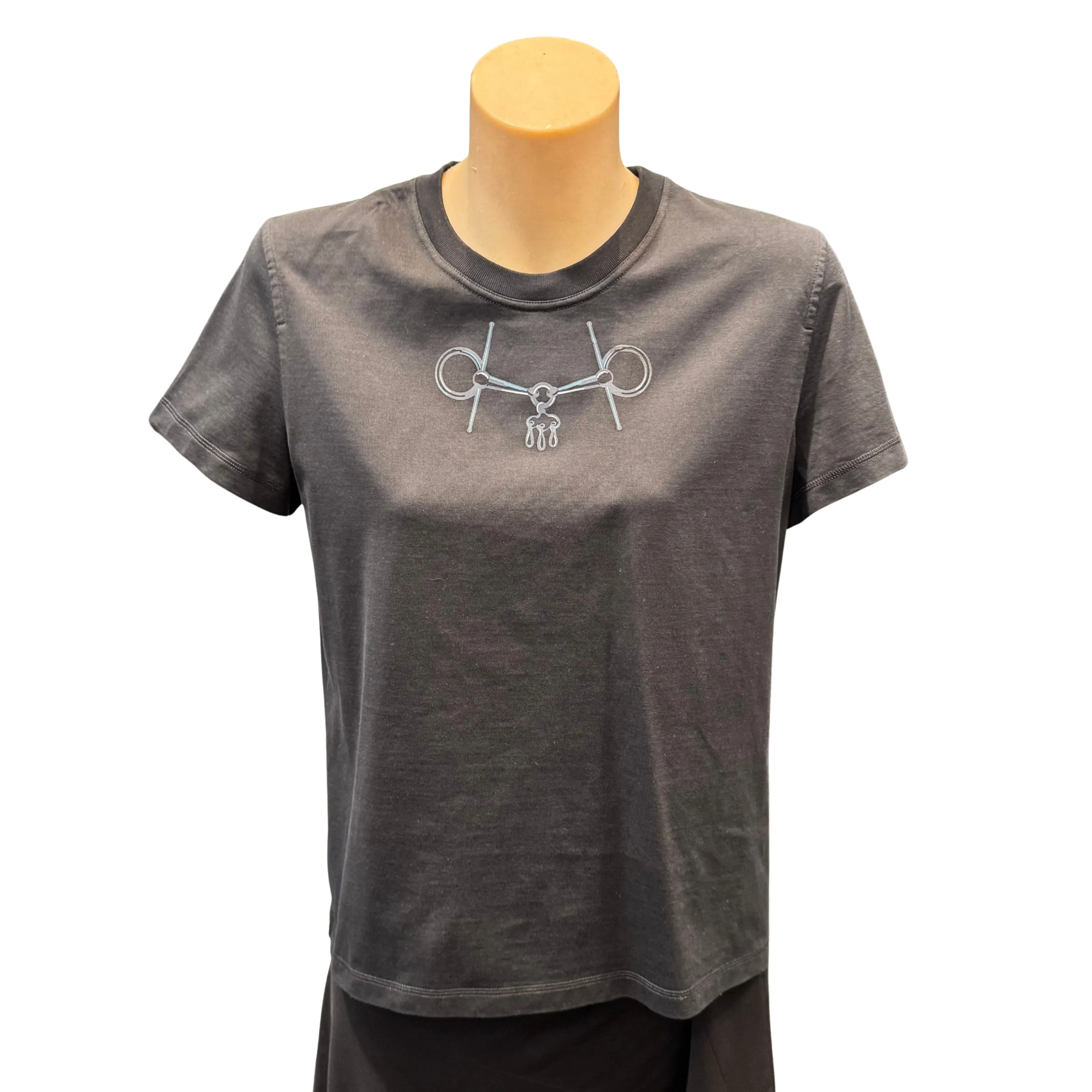 Hermes Mors Print Horsebit T shirt Women's 40 - Image 3