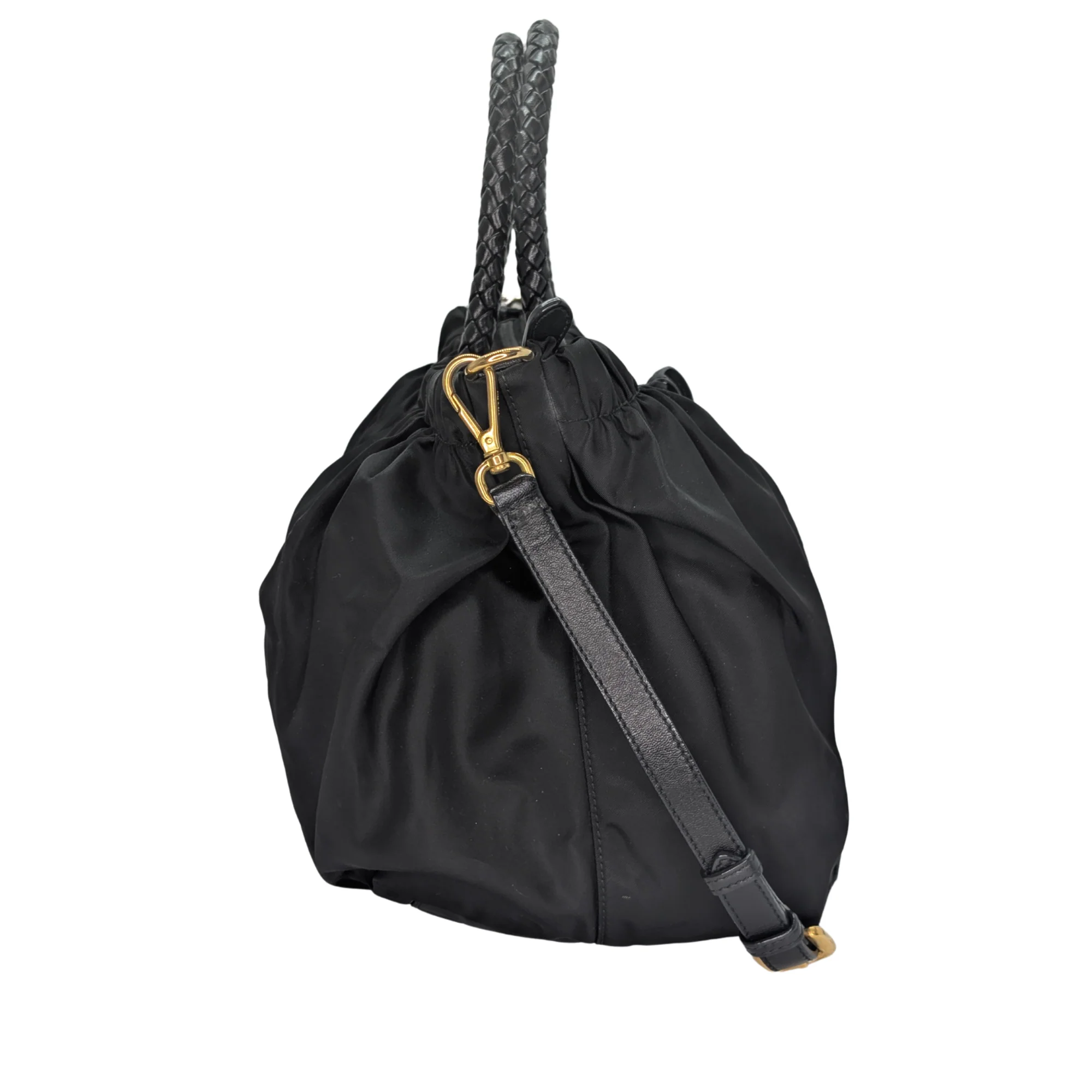 Black Prada Nylon Tessuto Top Handle Crossbody/Shoulder Bag - Image 4