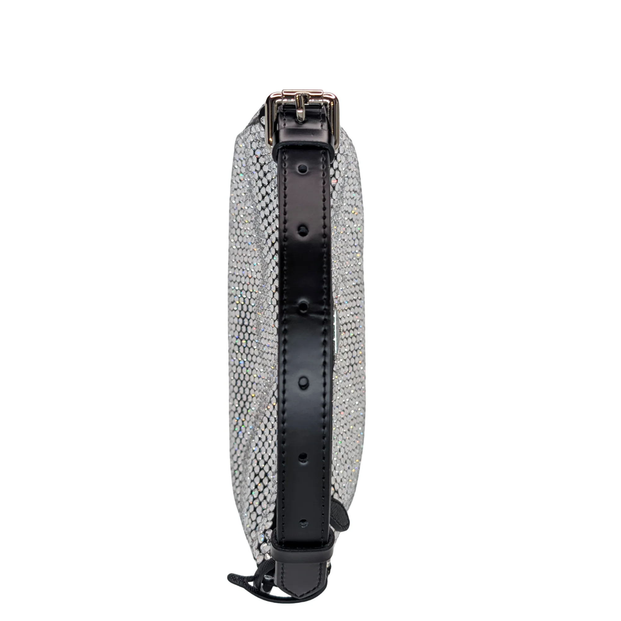 Black Prada Re-Edition Mini Satin Crystals Shoulder Bag - Image 13
