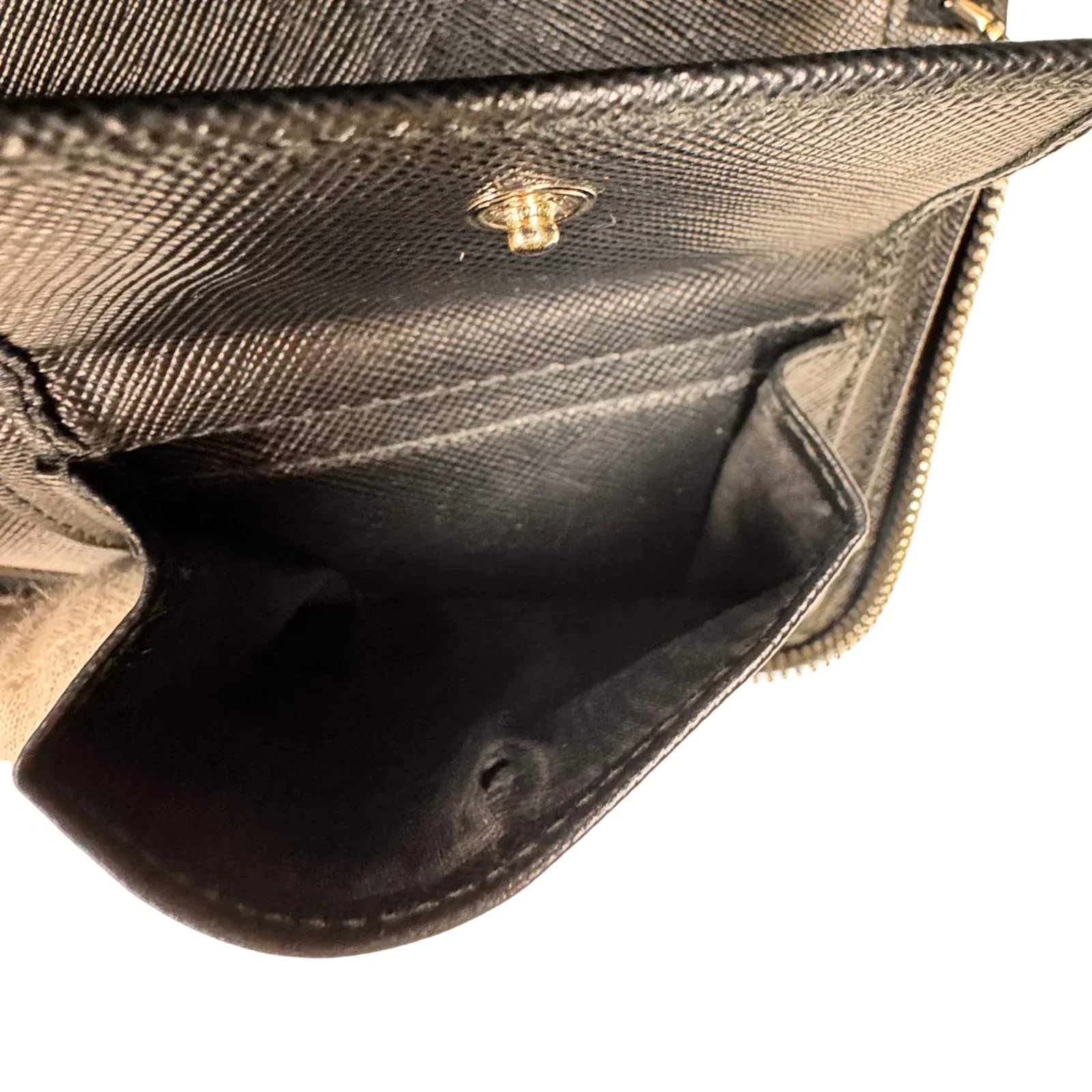 Prada Saffiano Leather Zip-Around Long Wallet – Nero Black - Image 11