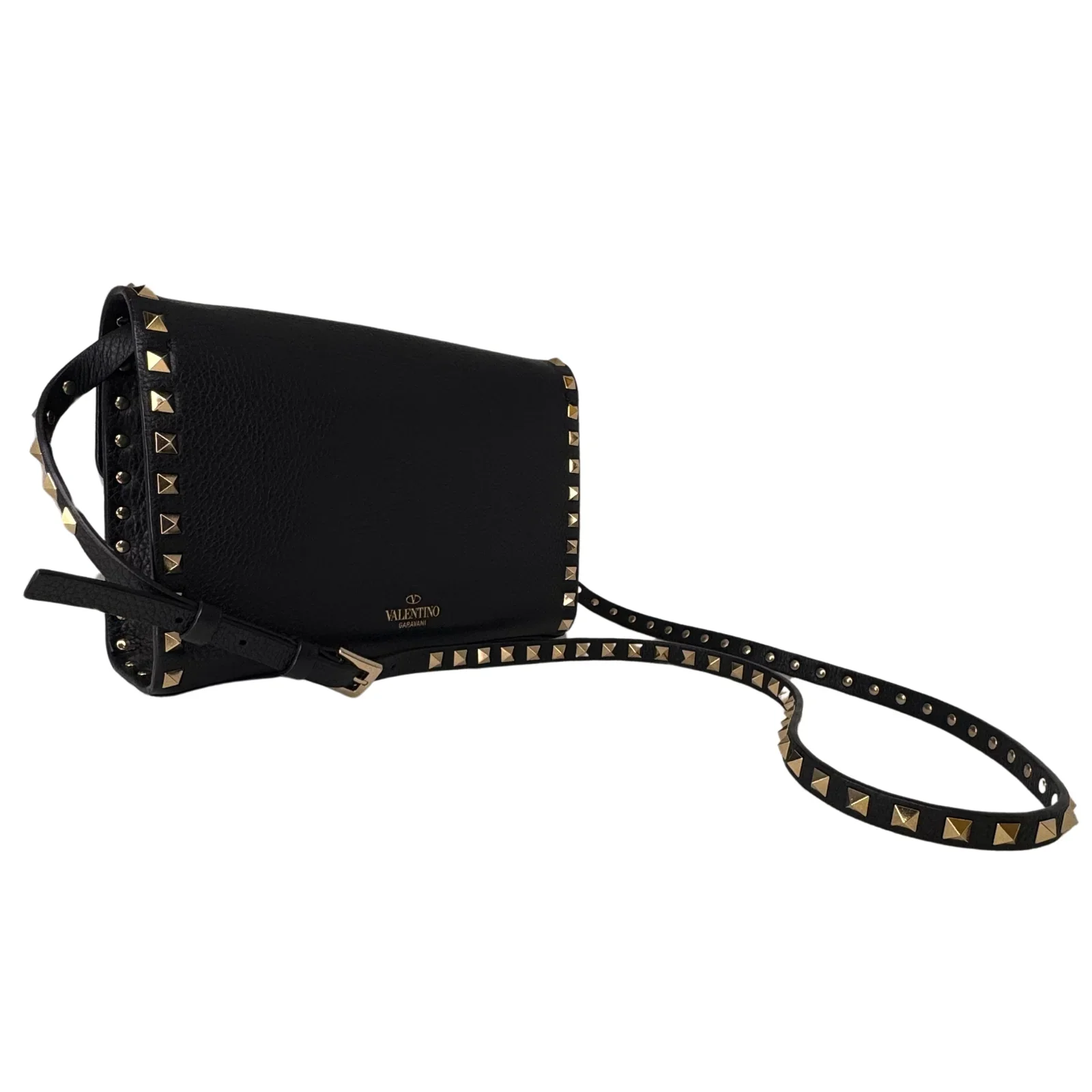 Valentino Garavani Rockstud Flip Lock Crossbody Bag – Black - Image 4