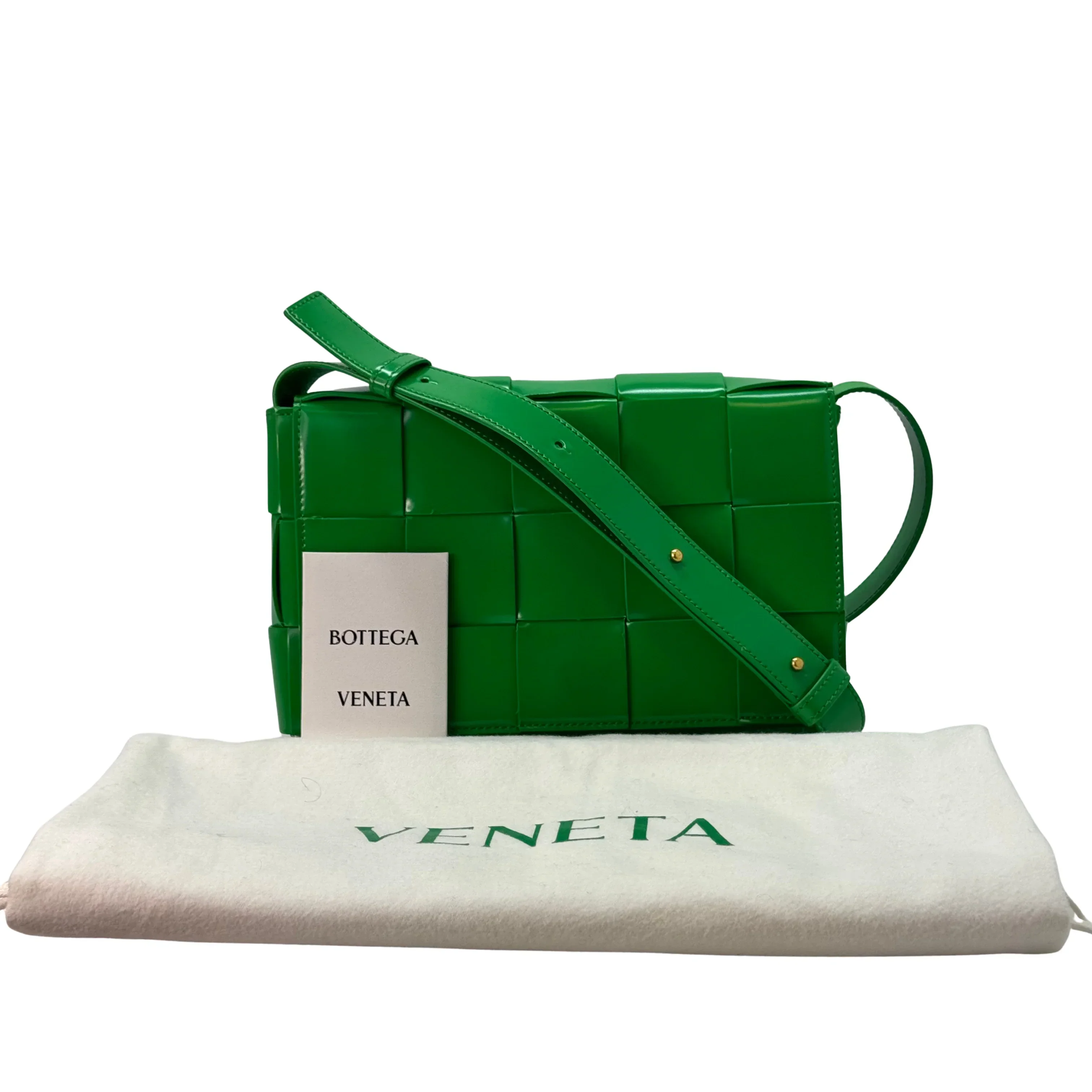 Bottega Veneta Patent Maxi Intrecciato Cassette Crossbody Bag Parakeet - Image 8