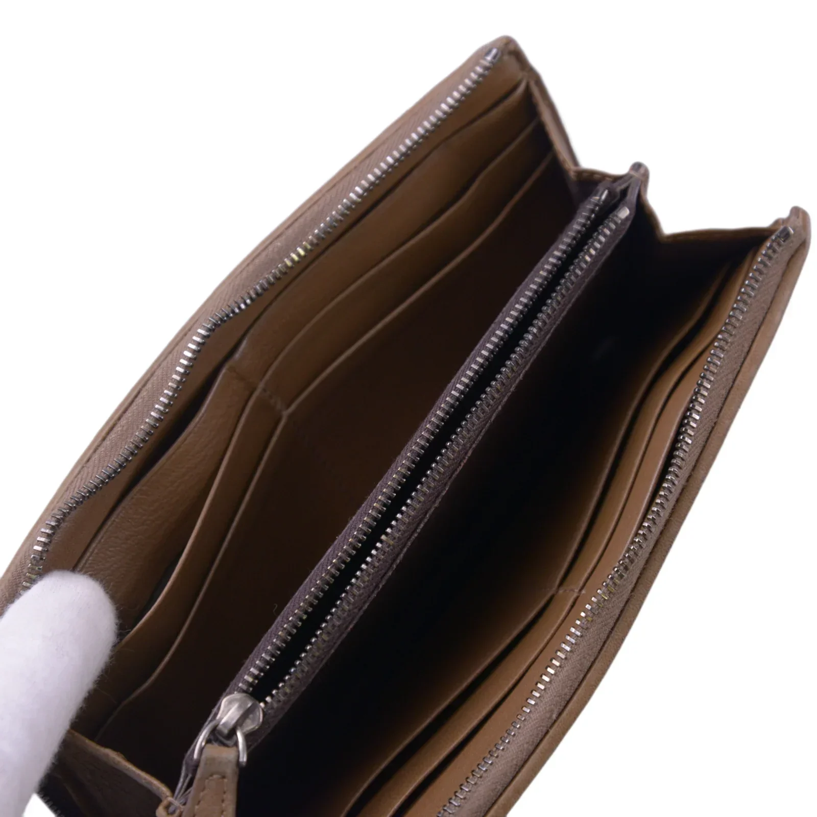 Bottega Veneta Intrecciato L-Shaped Long Wallet, Brown - Image 10
