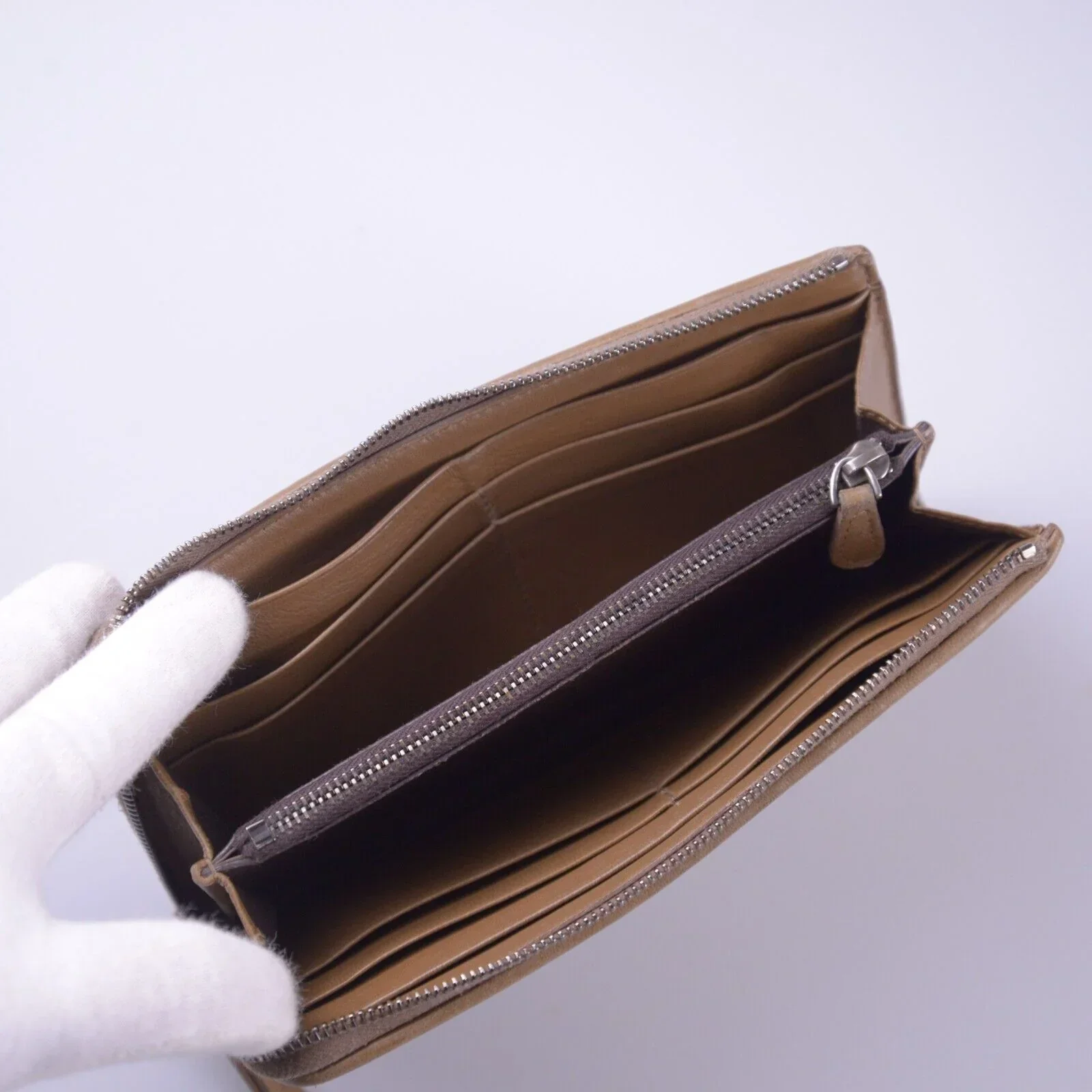 Bottega Veneta Intrecciato L-Shaped Long Wallet, Brown - Image 11