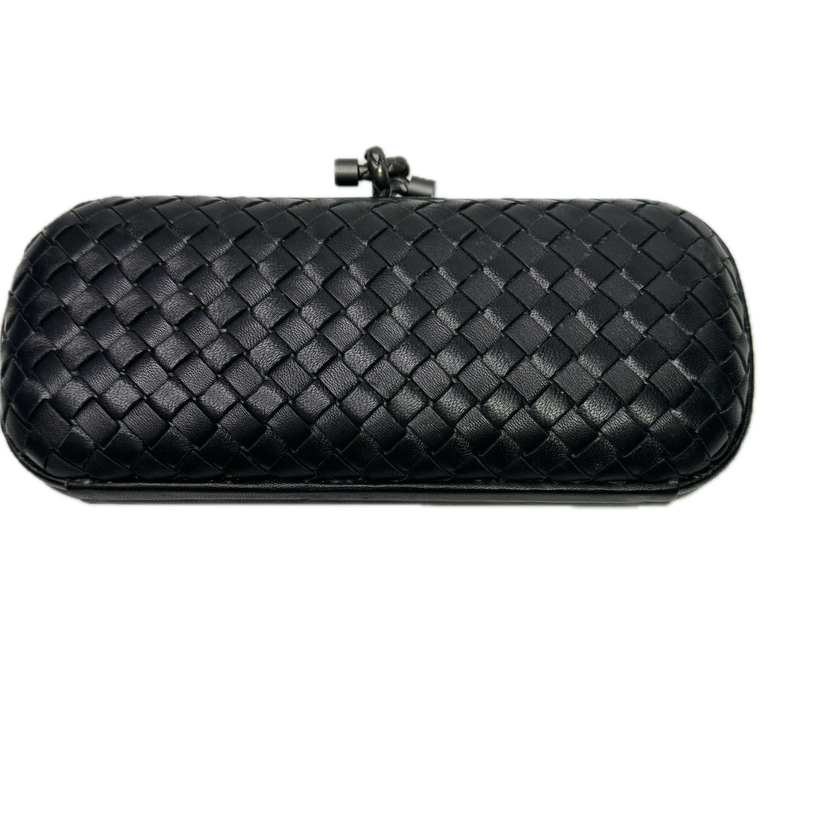 Bottega Veneta Intrecciato Leather Long Knot Clutch Black - Image 3