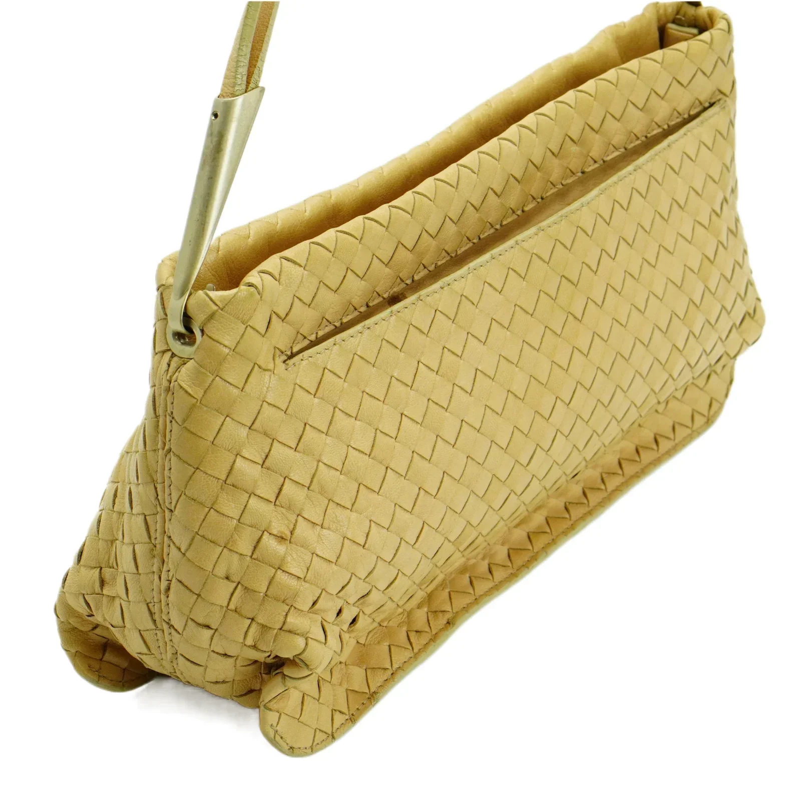 Bottega Veneta Intrecciato Leather Shoulder Bag Beige - Image 3