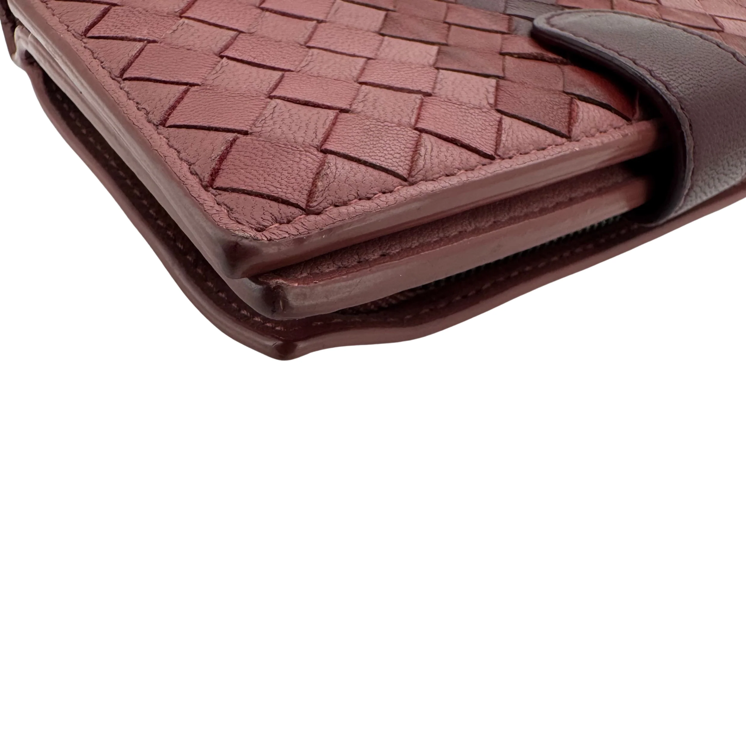 Bottega Veneta Tri Color Intrecciato Leather French Flap Wallet - Image 7