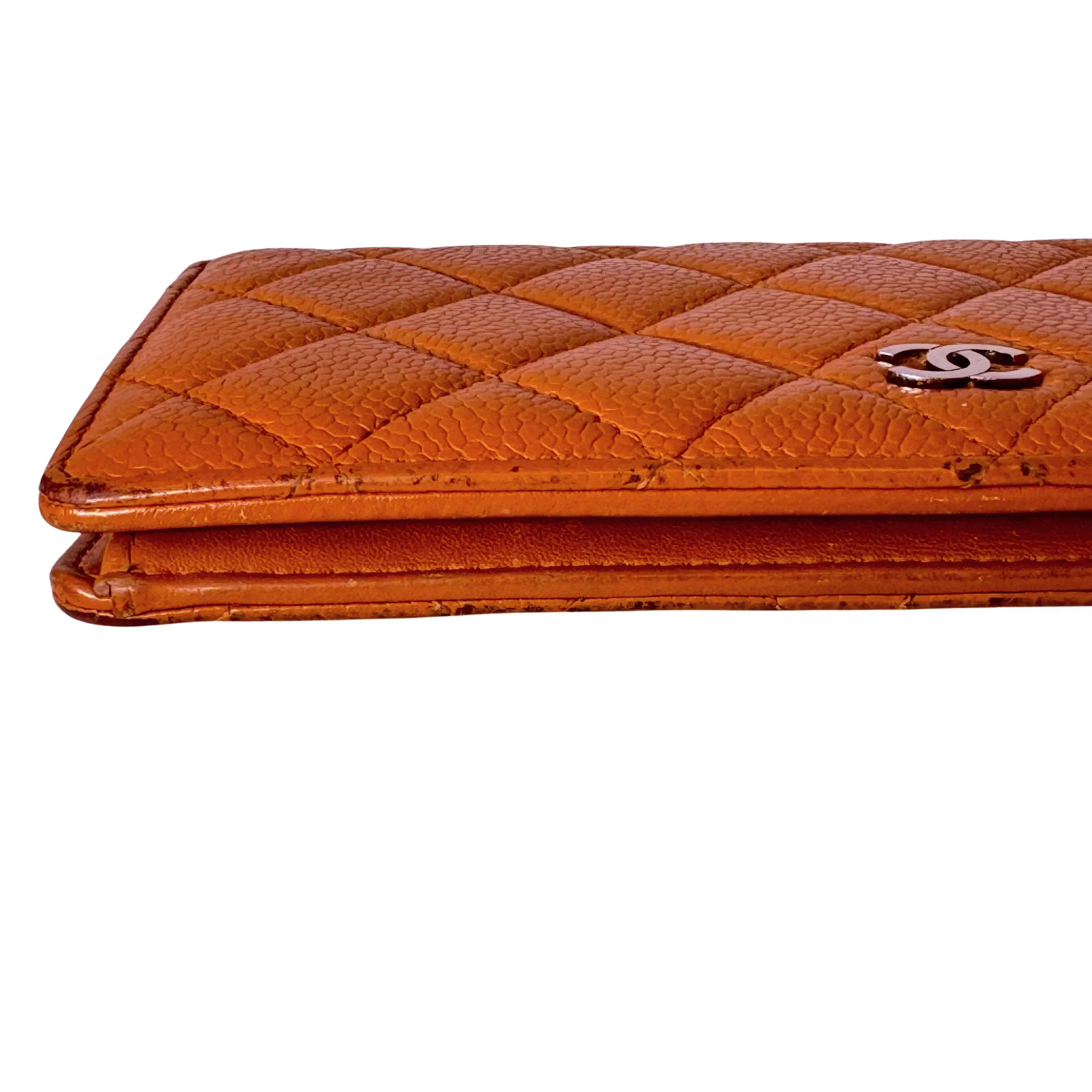 Chanel Caviar Leather Long Wallet Mustard - Image 9