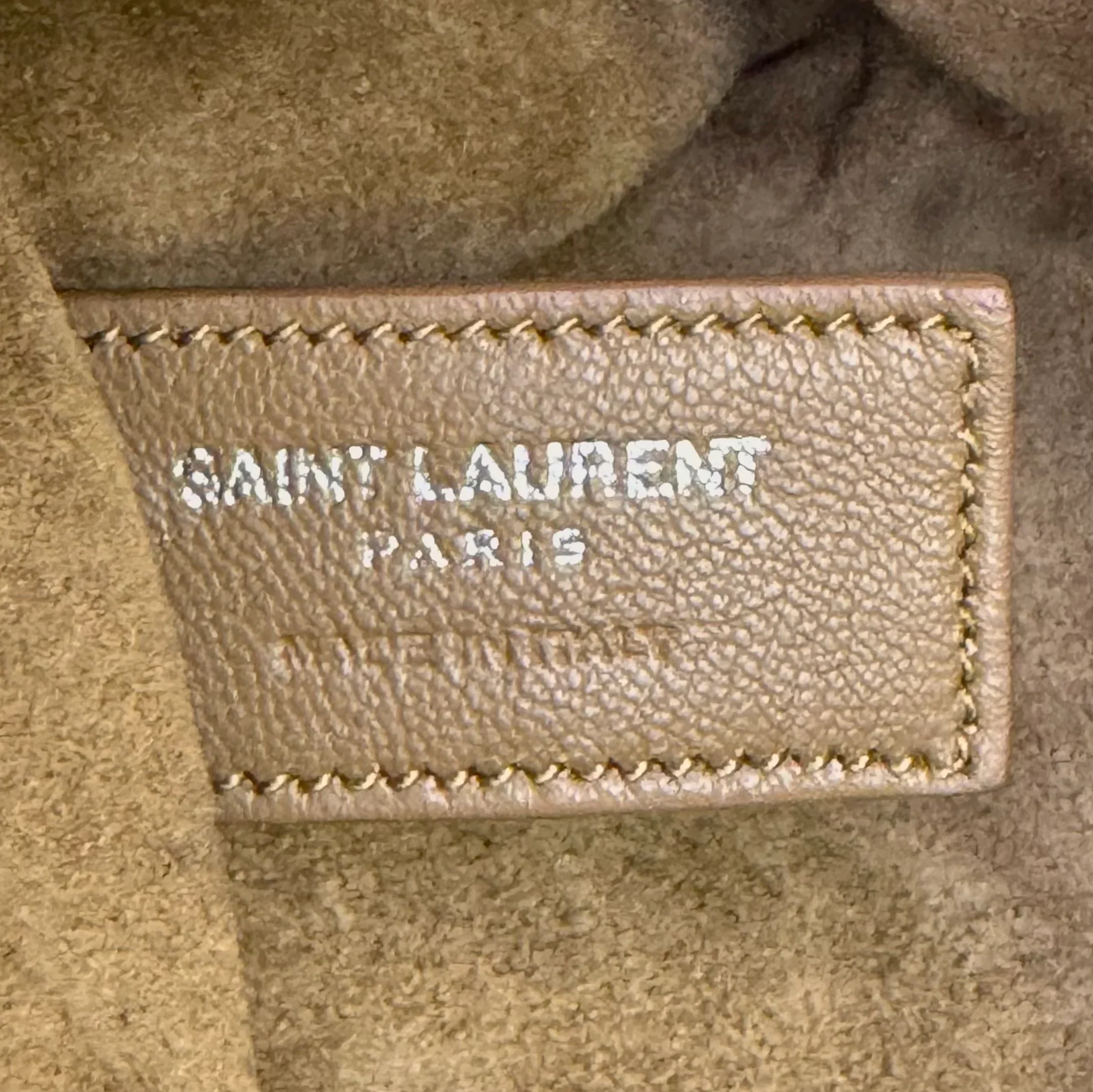 Yves Saint Laurent Jen Flat Bucket Leather Bag Camel - Image 8