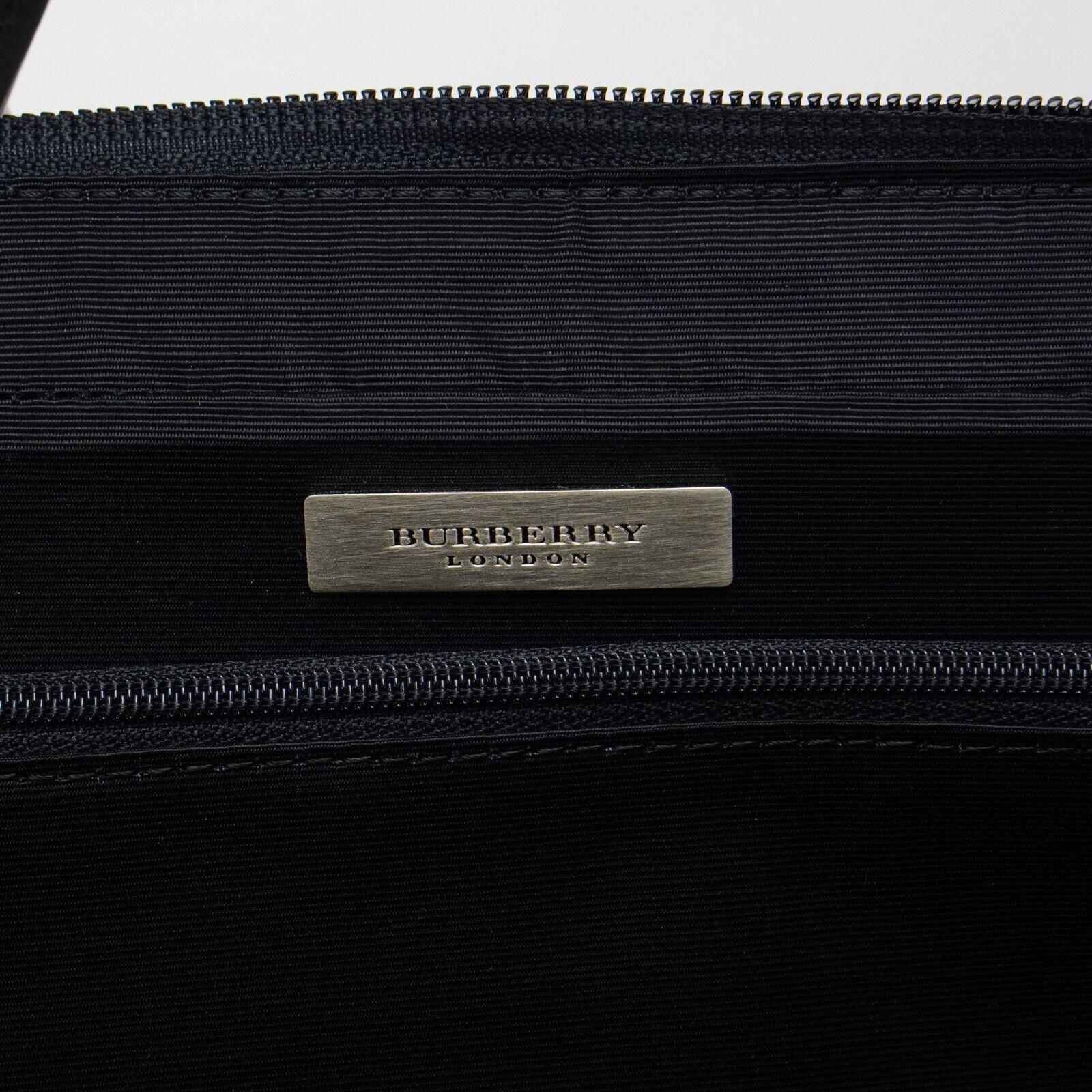 Burberry Nylon x Leather Checked Bag Black - Image 9