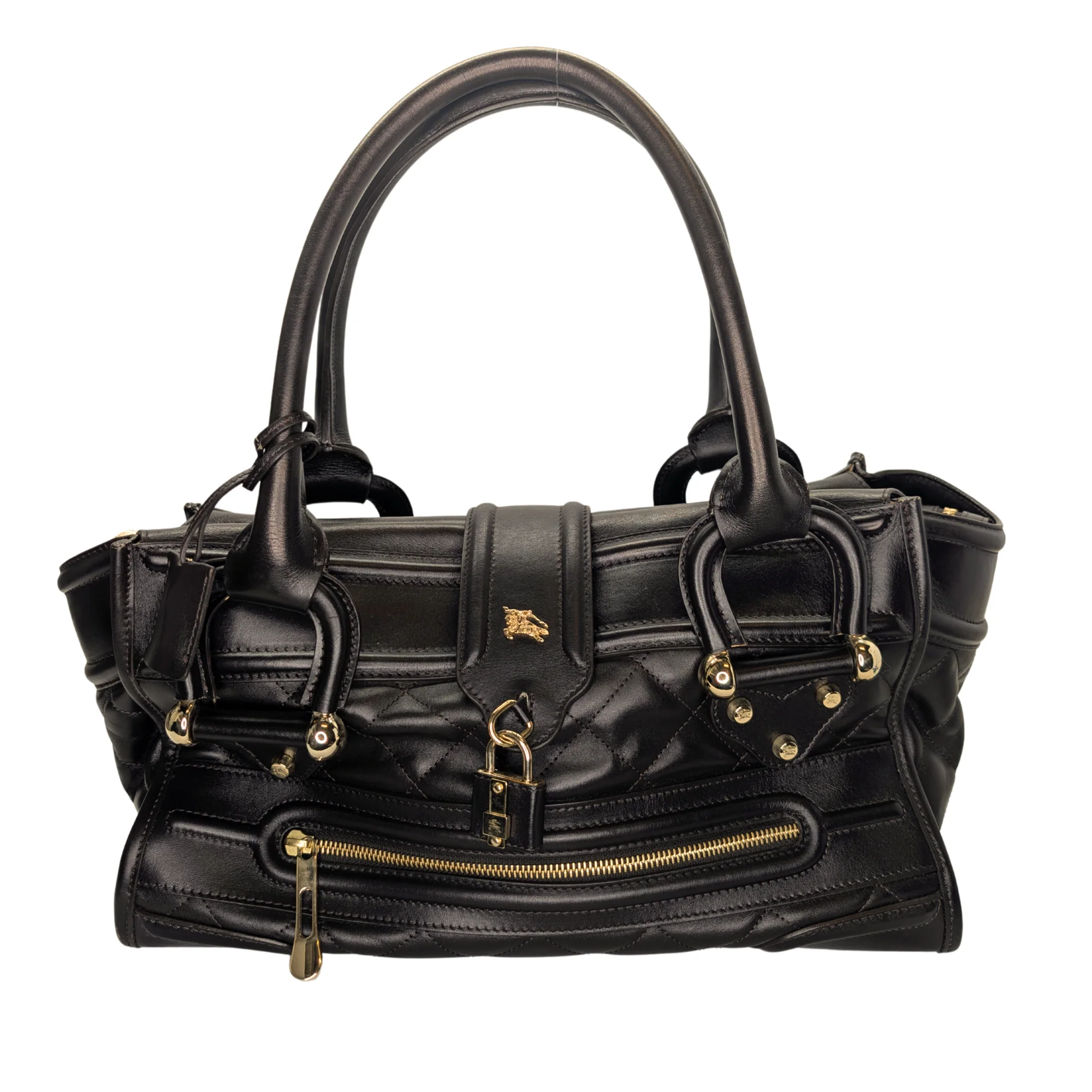 Burberry Quilted Manor Shoulder Bag Brown/Black