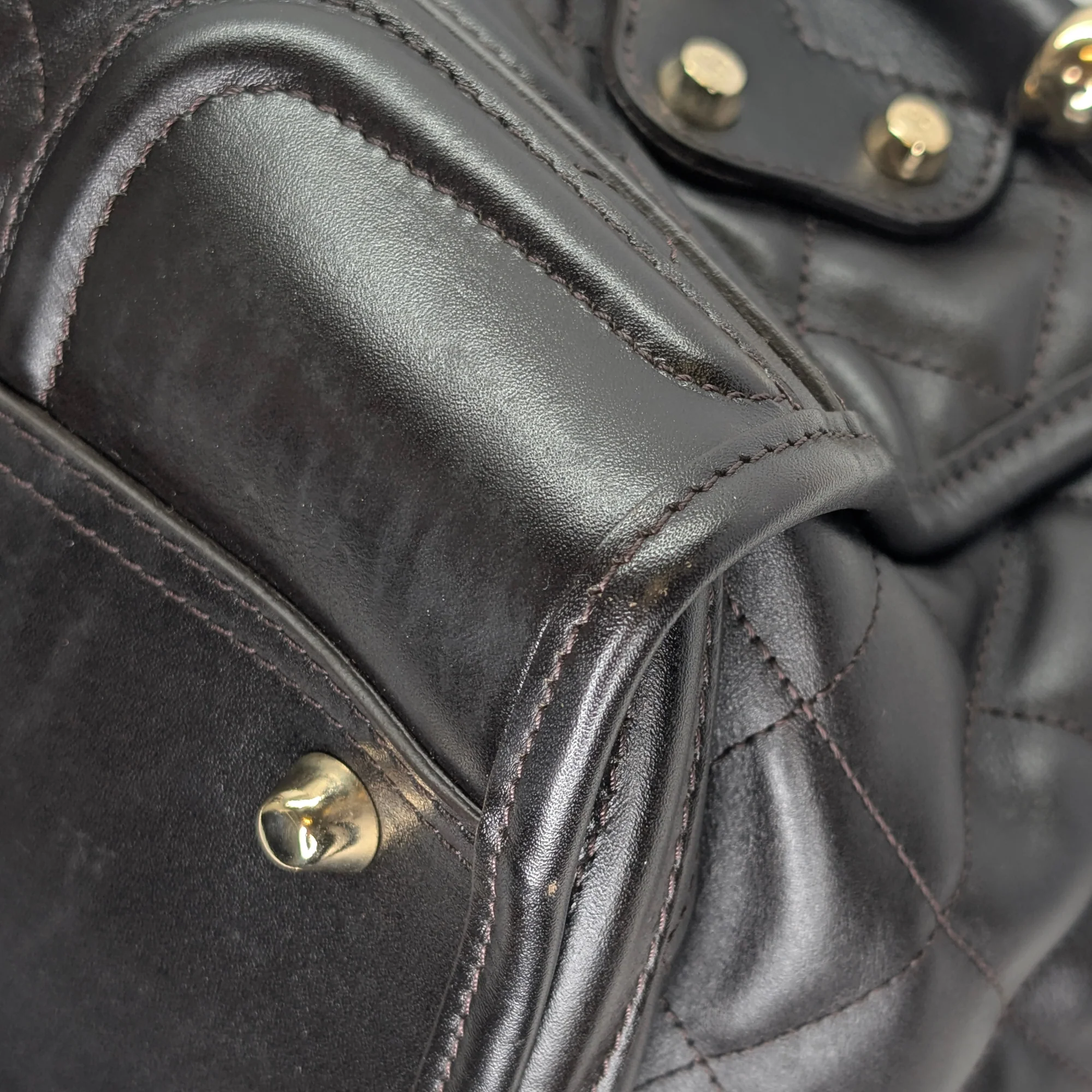 Burberry Quilted Manor Shoulder Bag Brown/Black - Image 12