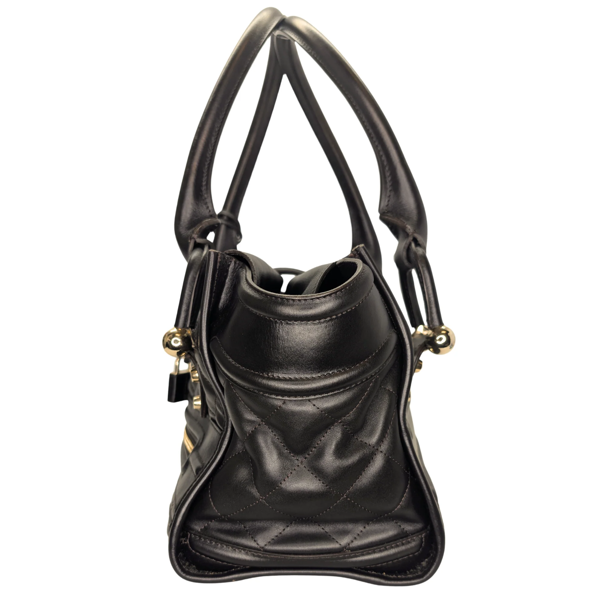 Burberry Quilted Manor Shoulder Bag Brown/Black - Image 3