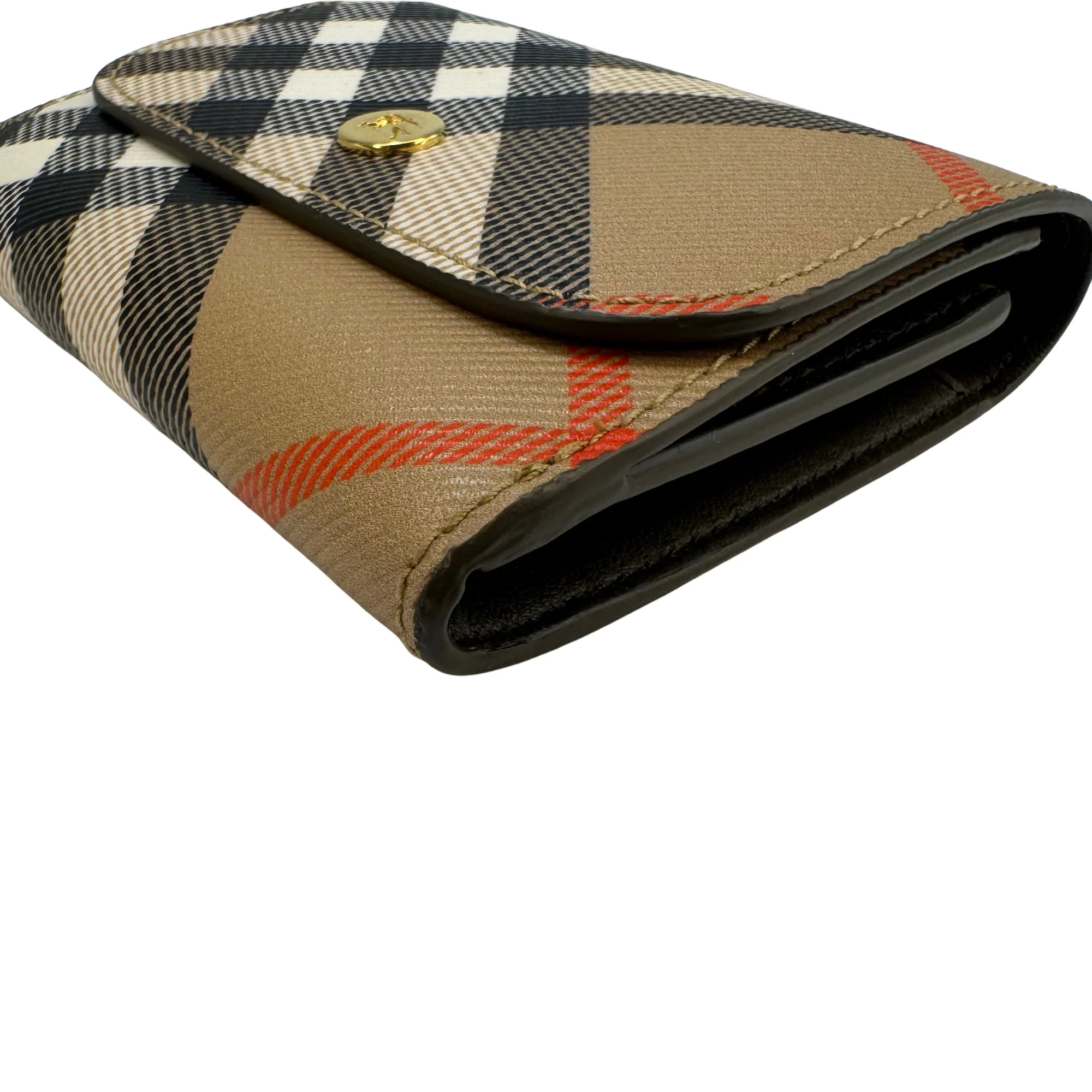 Burberry Check Coin Card Case Wallet Beige - Image 4