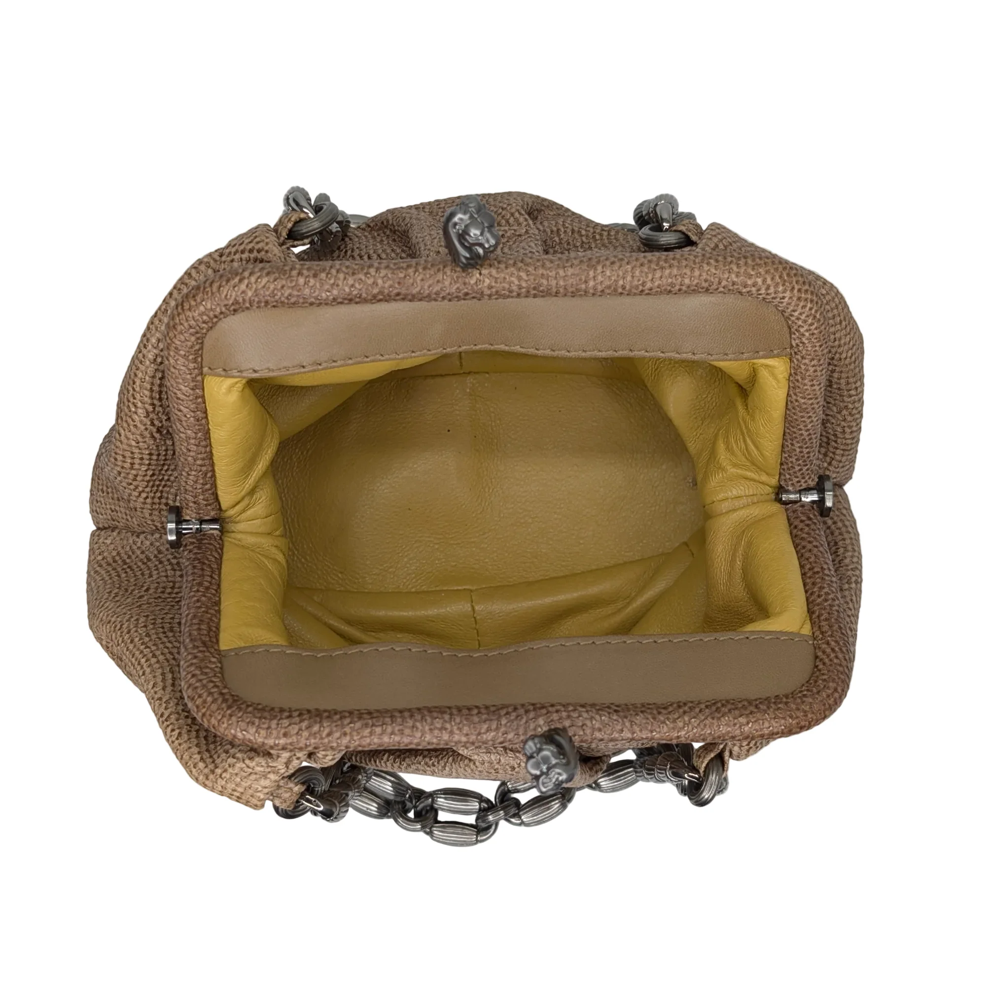 Bvlgari Lizard Skin Handbag Beige - Image 13
