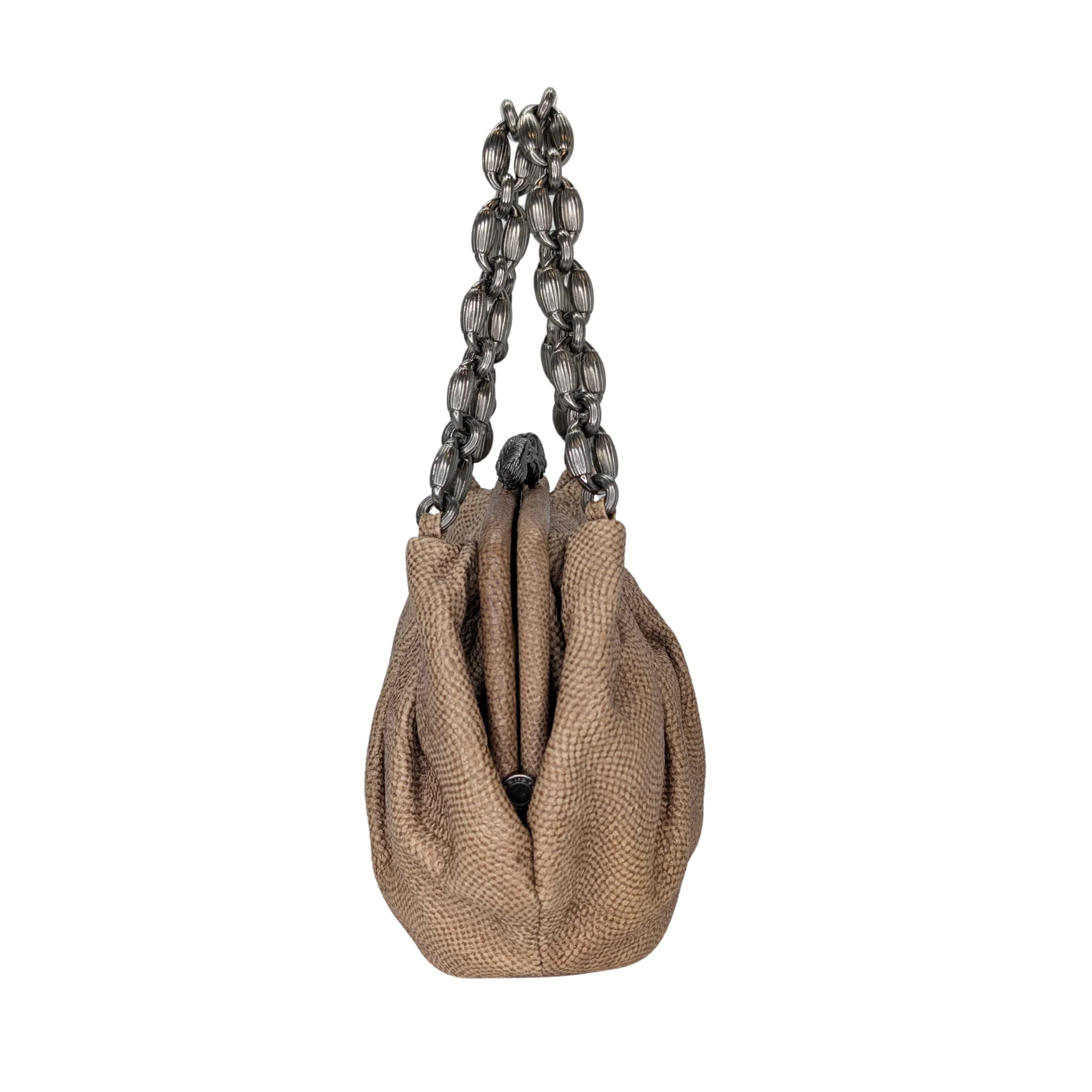 Bvlgari Lizard Skin Handbag Beige - Image 4