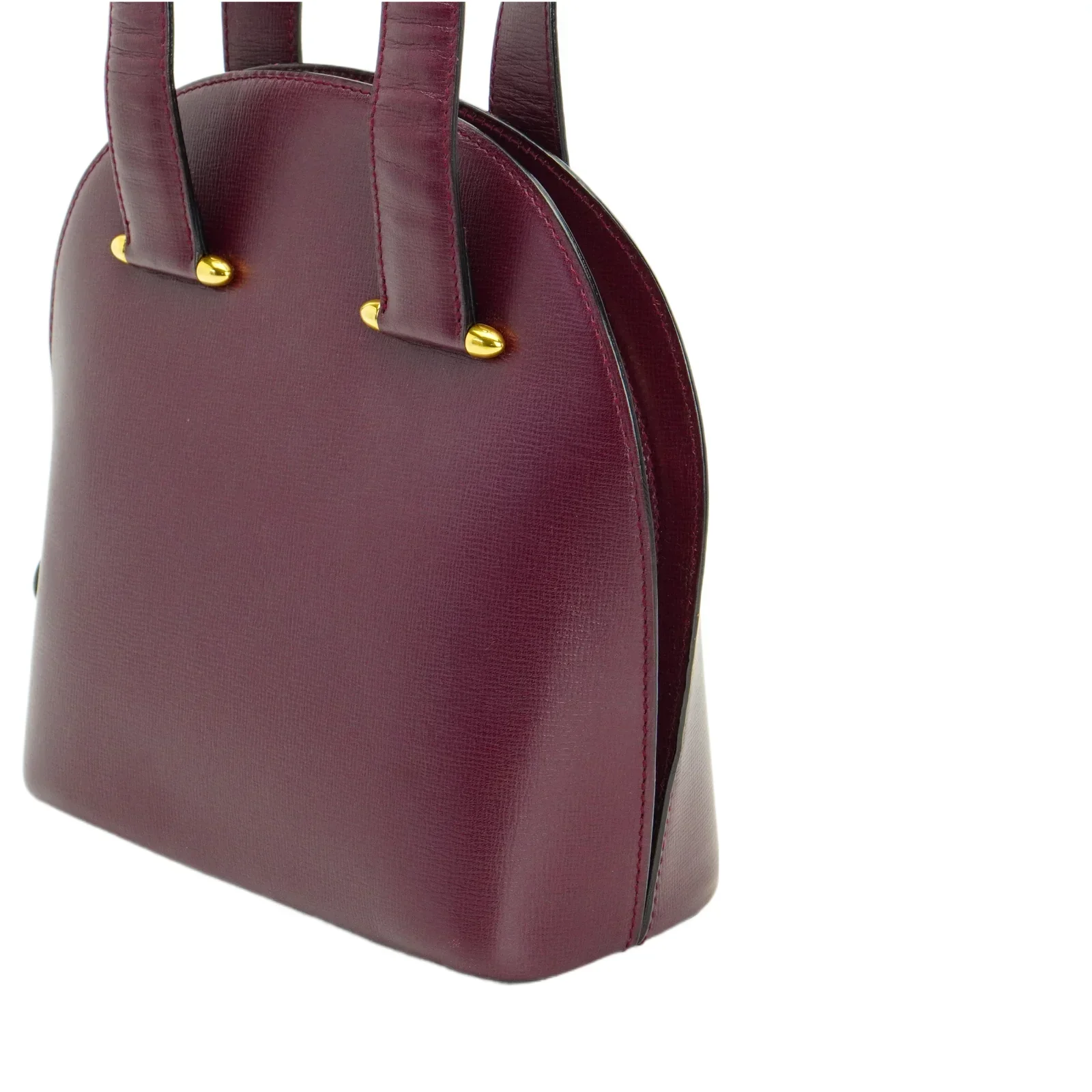 Cartier Leather Rounder Handbag Burgundy - Image 7