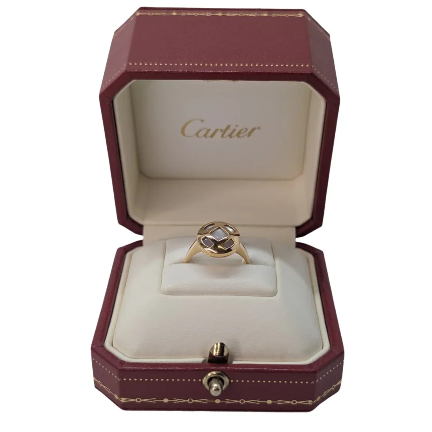 Cartier Pasha Mother Of Pearl 18K Gold Ring Size M½ - Image 8