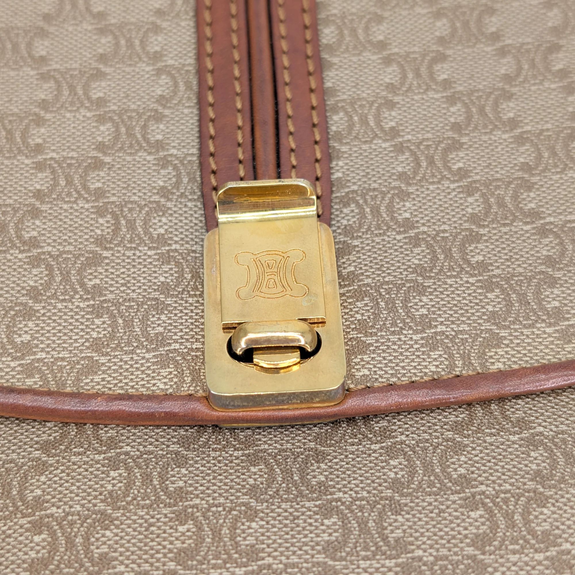 Celine Macadam Shoulder Bag Beige - Image 21