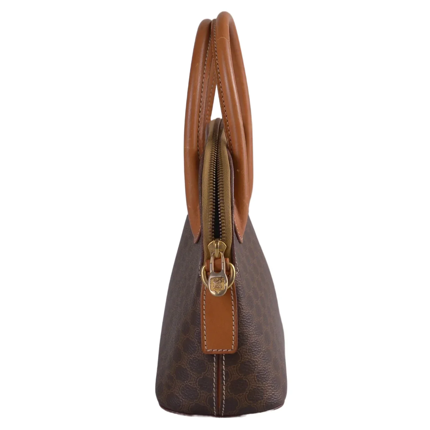 Celine Macadam Monogram Mini Leather Bag Brown - Image 4