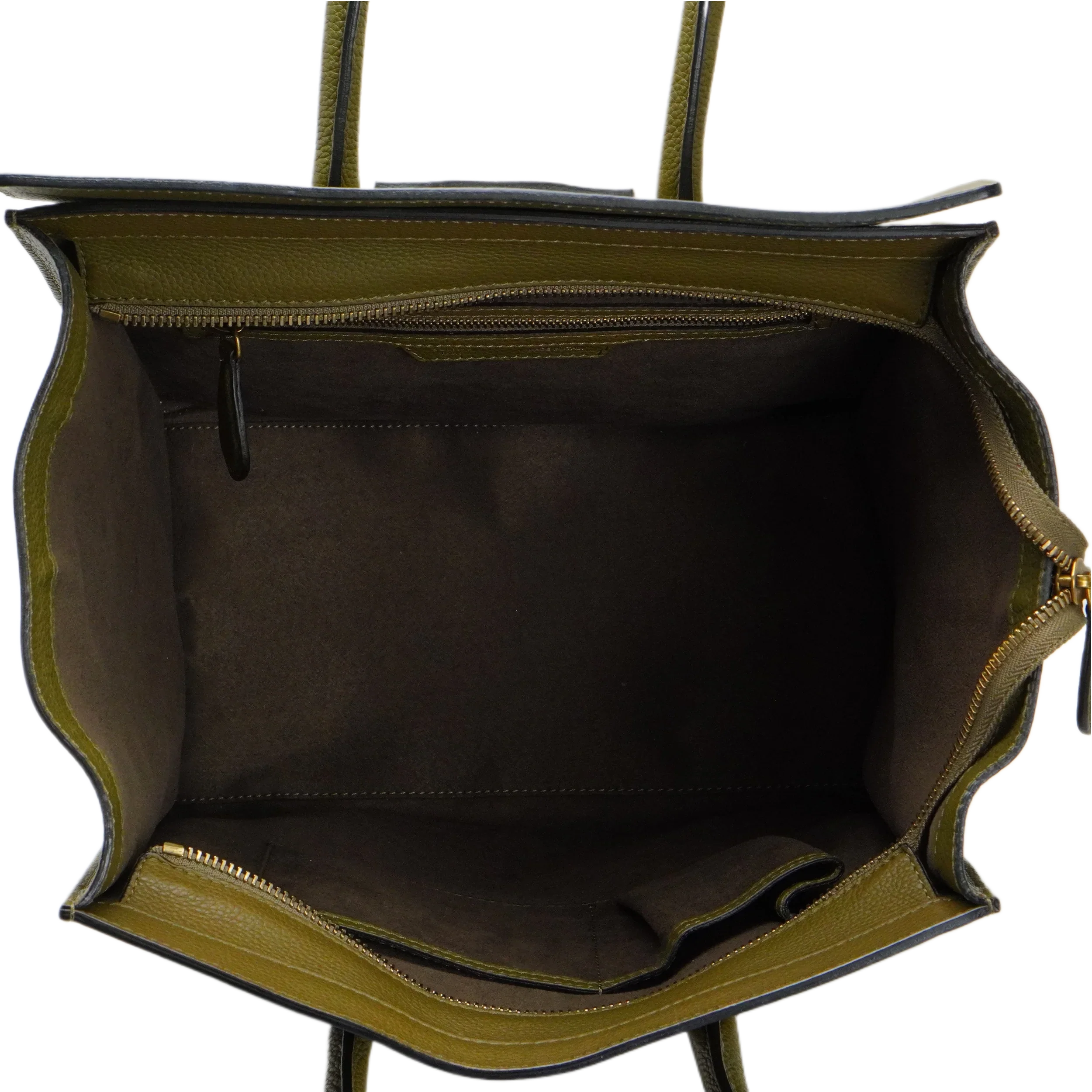 Celine Olive Green Calfskin Mini Luggage Handbag - Image 8