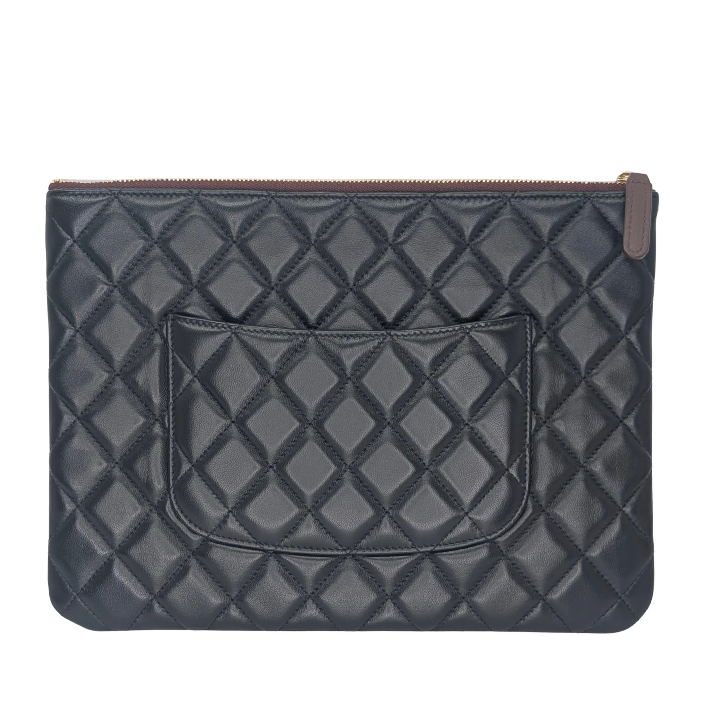 Chanel Medium O case Pouch Clutch Lambskin Black - Image 2