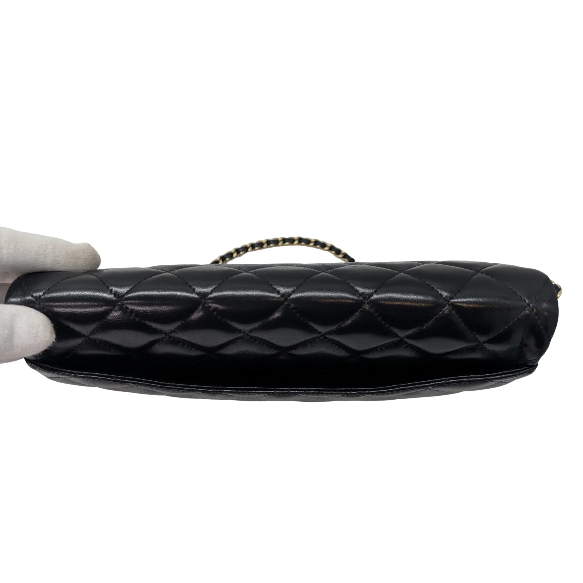 Chanel Classic Quilted Clutch With Chain Black - Image 16