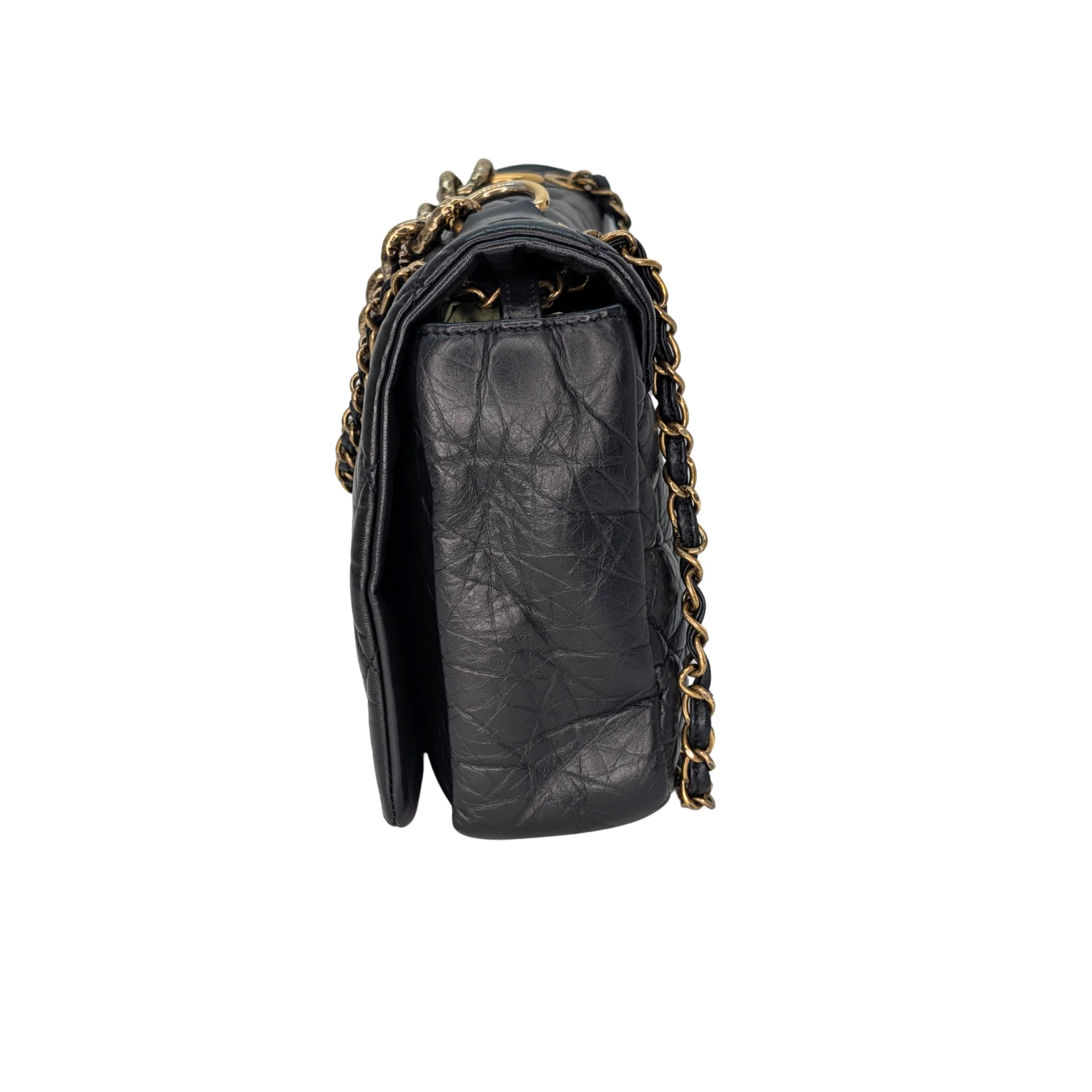 Chanel Pondicherry Flap Medium Handbag Leather Black - Image 4
