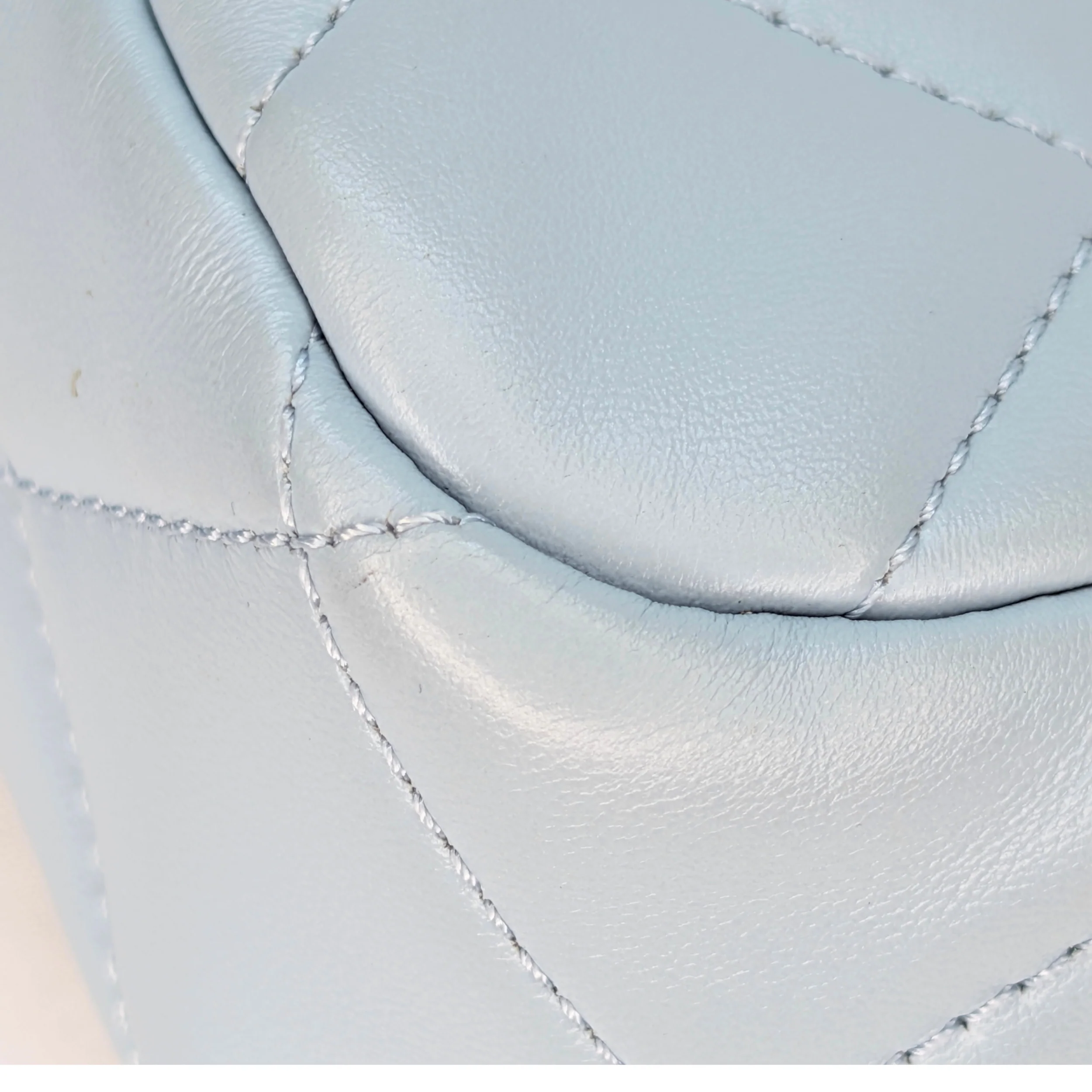 Chanel Quilted Lambskin Leather Mini Flap Bag Powder Blue - Image 12