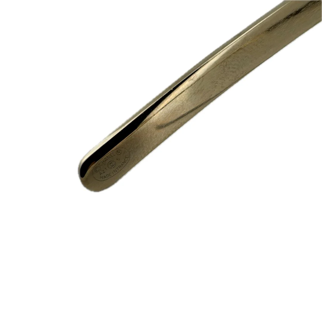 Chanel CC Logo Headband Tiara Gold Metal - Image 5