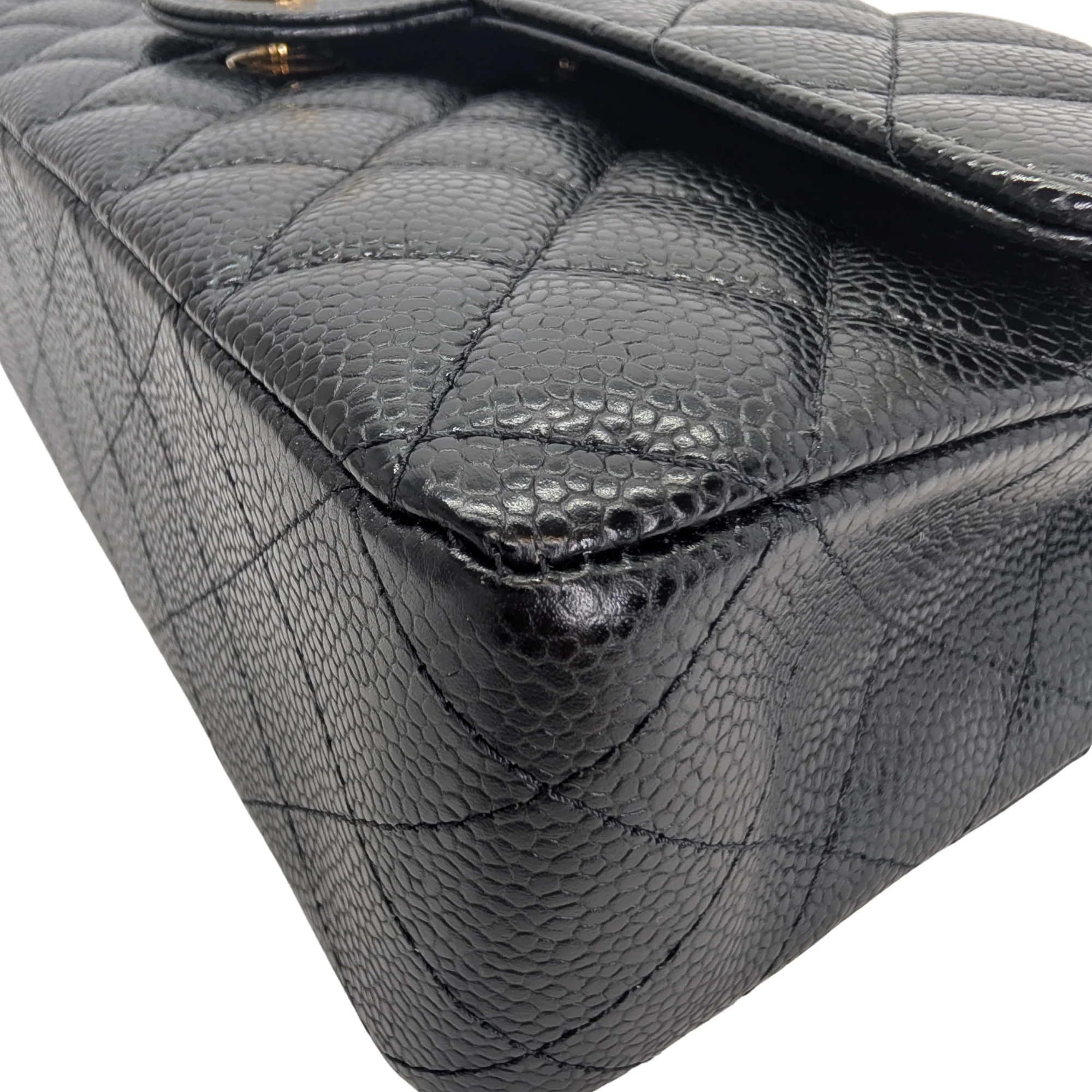 Chanel Classic Flap Bag Caviar Leather Medium Black (Microchip) - Image 11