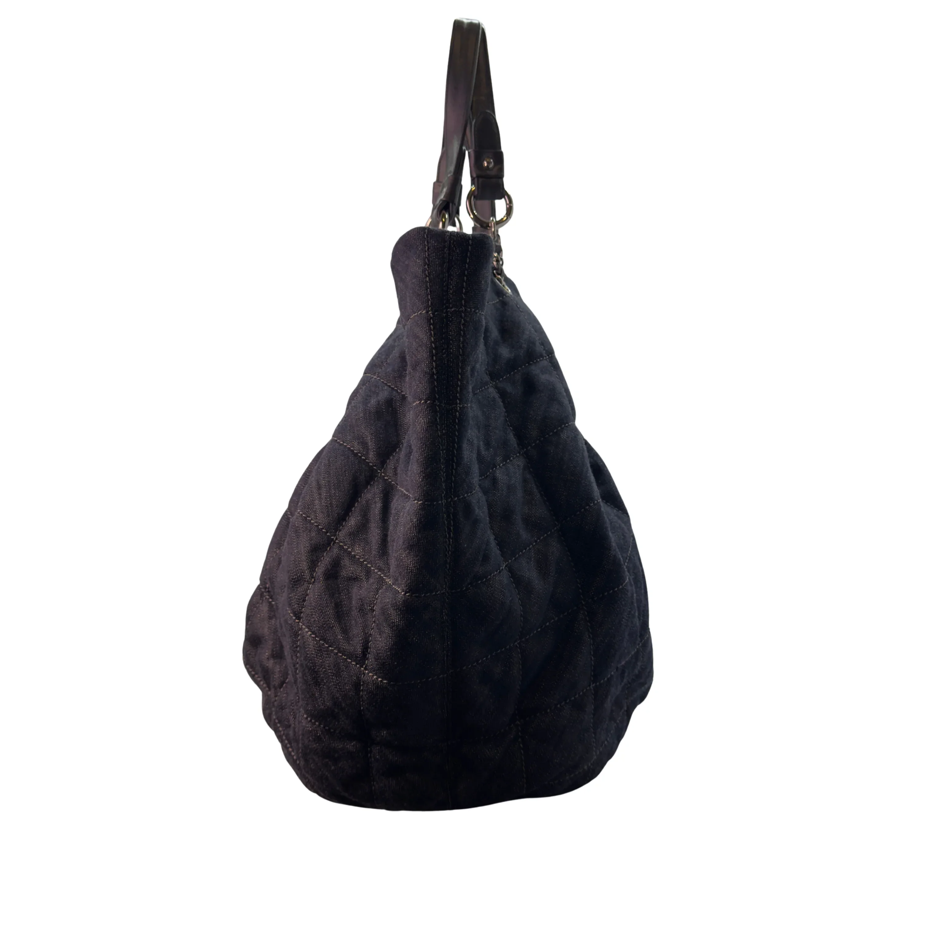 Chanel Coco Spirit XL Denim Cabas Tote Bag Black - Image 3