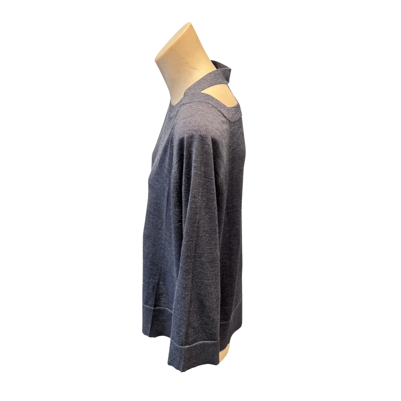 Prada Virgin Wool Relaxed Knit Sweater Grey - Image 3