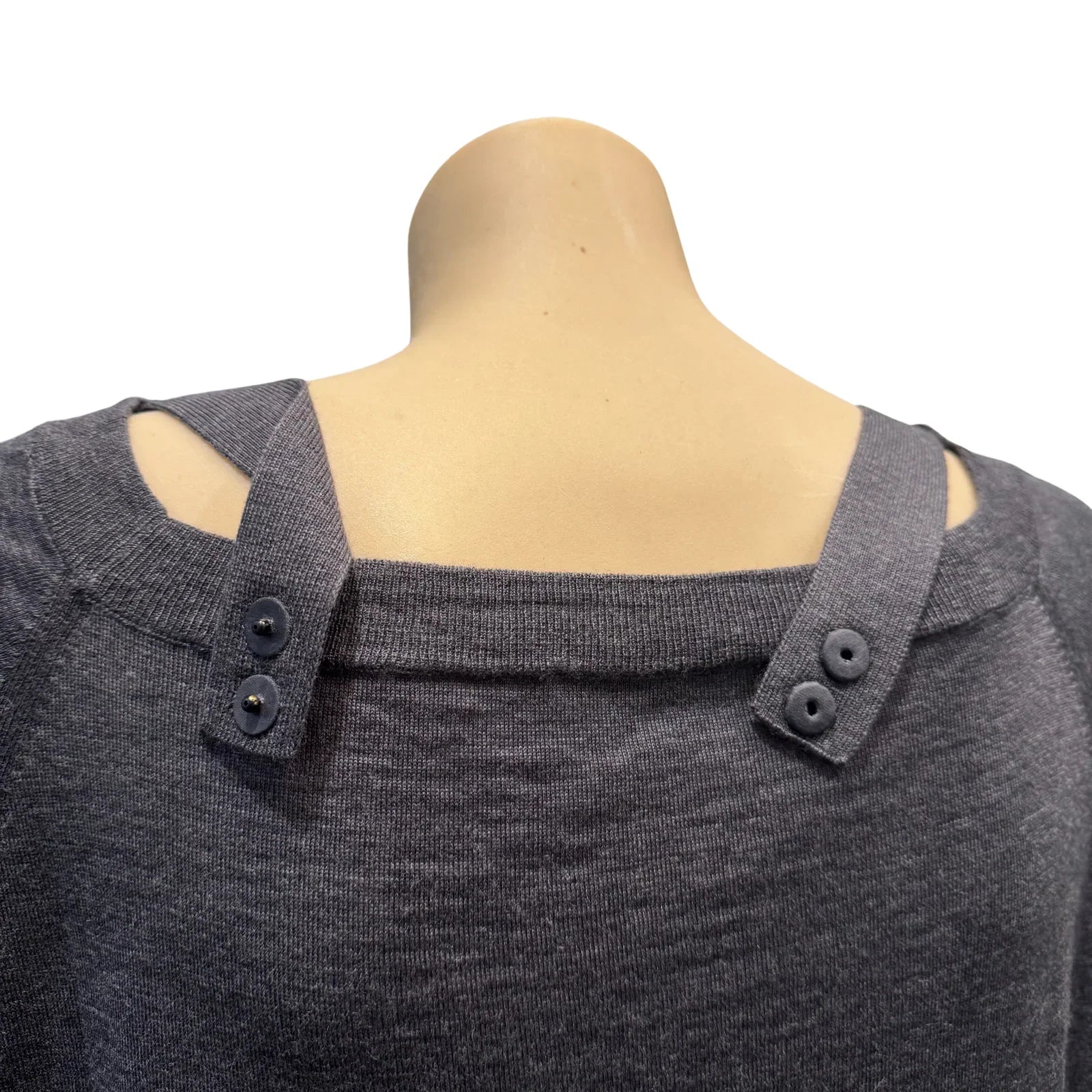 Prada Virgin Wool Relaxed Knit Sweater Grey - Image 6