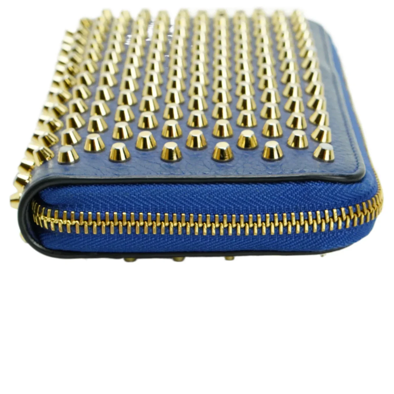 Christian Louboutin Panettone Spike Long Wallet Blue - Image 7