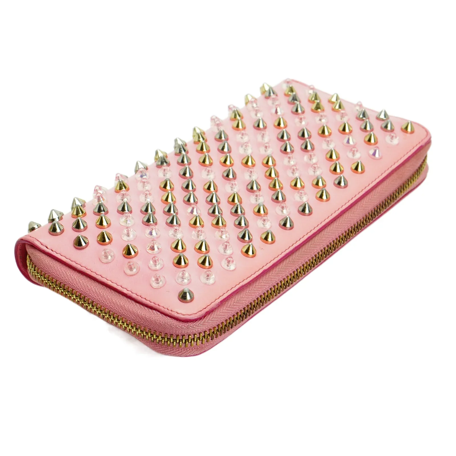 Christian Louboutin Panettone Spike Long Wallet Pink - Image 5