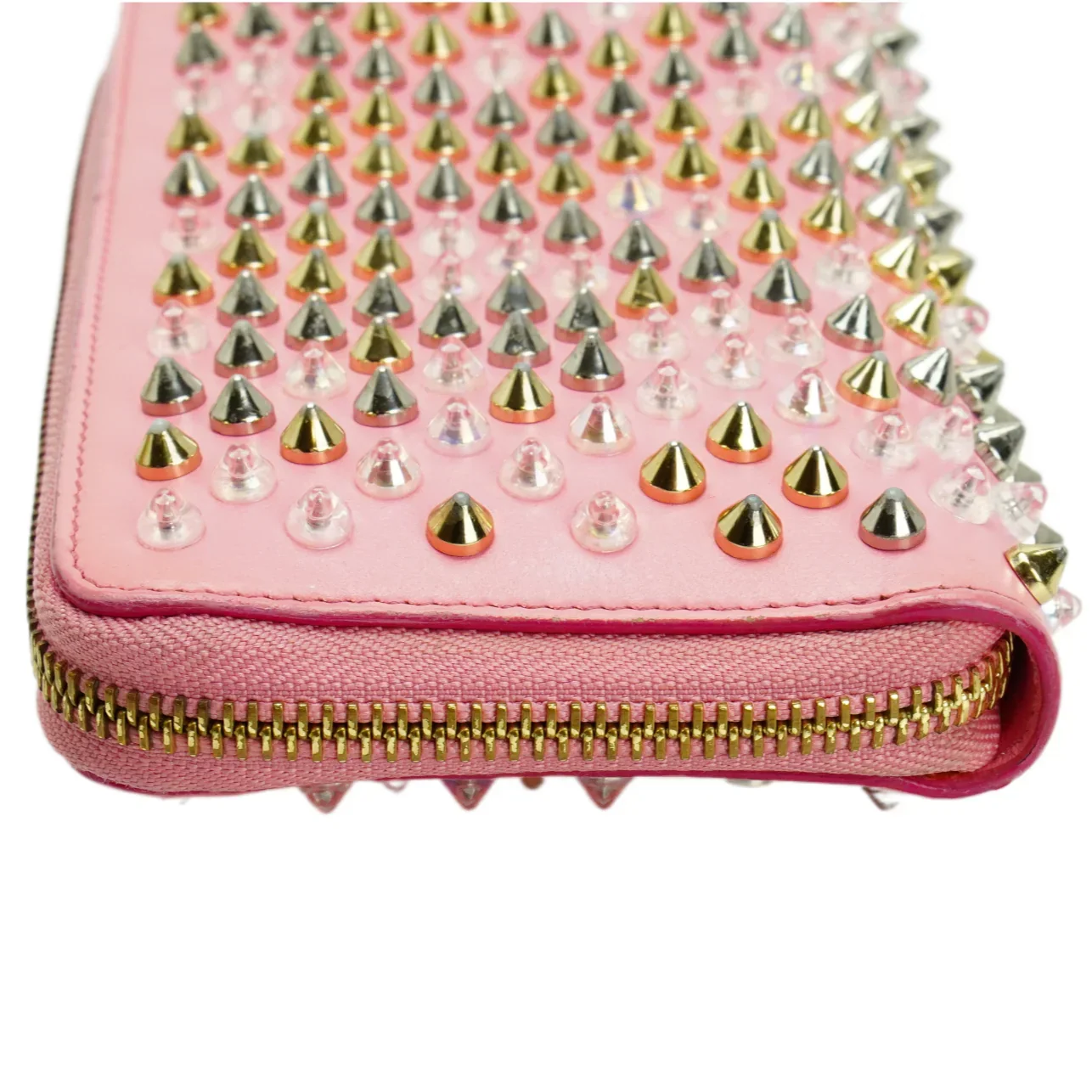 Christian Louboutin Panettone Spike Long Wallet Pink - Image 7