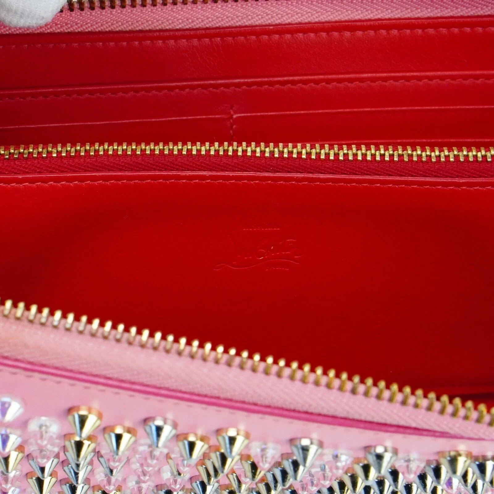 Christian Louboutin Panettone Spike Long Wallet Pink - Image 8