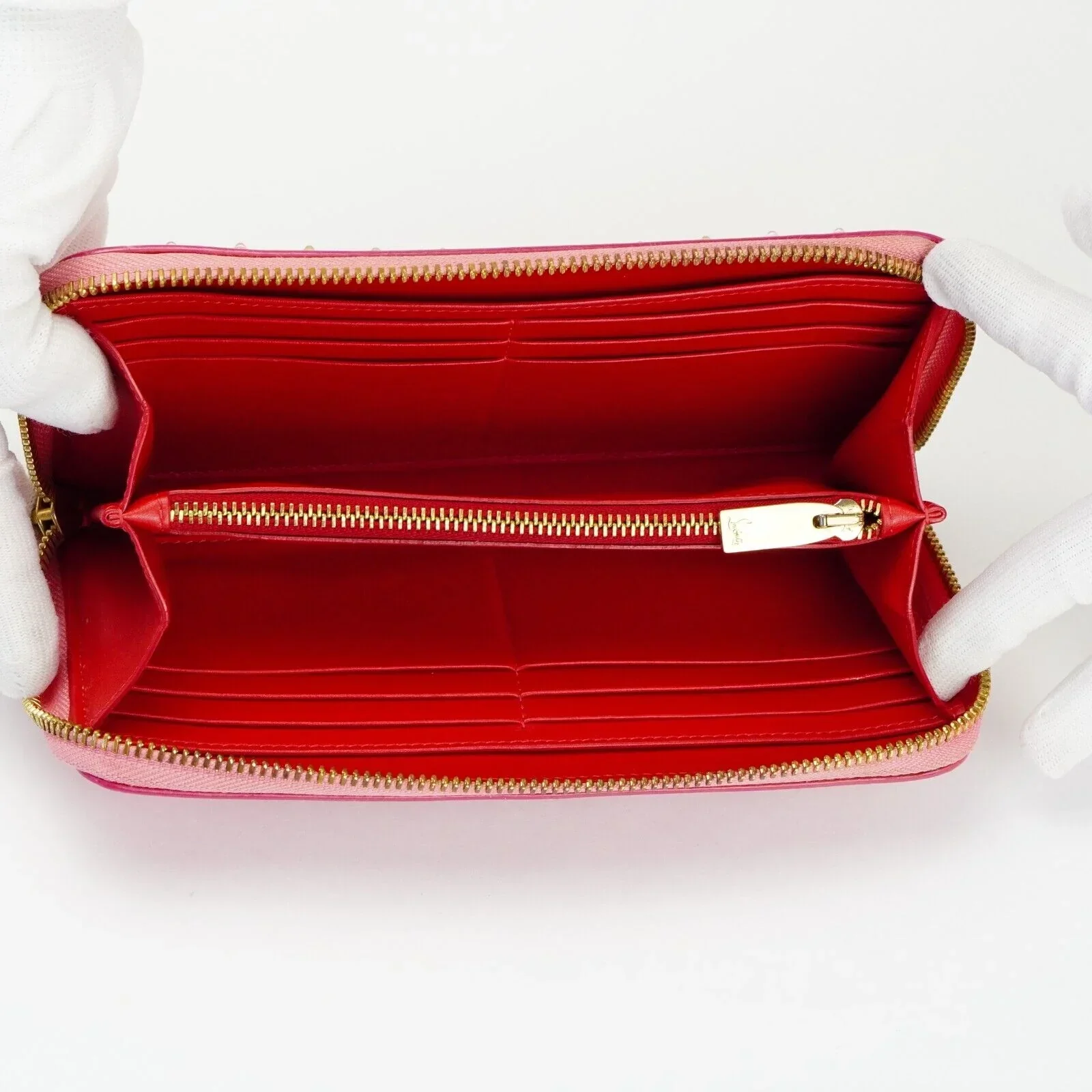 Christian Louboutin Panettone Spike Long Wallet Pink - Image 9