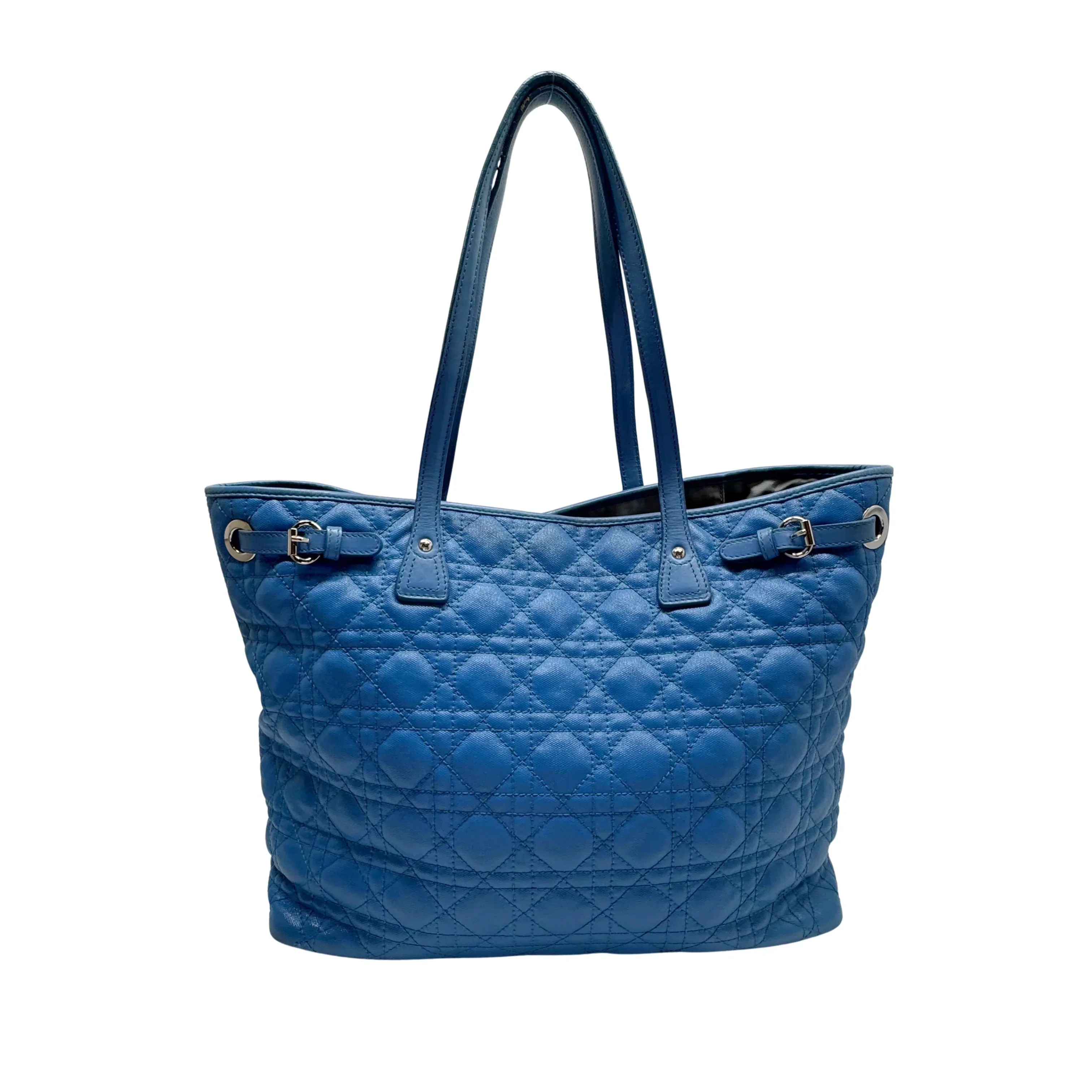 Dior Cannage Medium Panarea Tote Canvas Cobalt Blue - Image 2