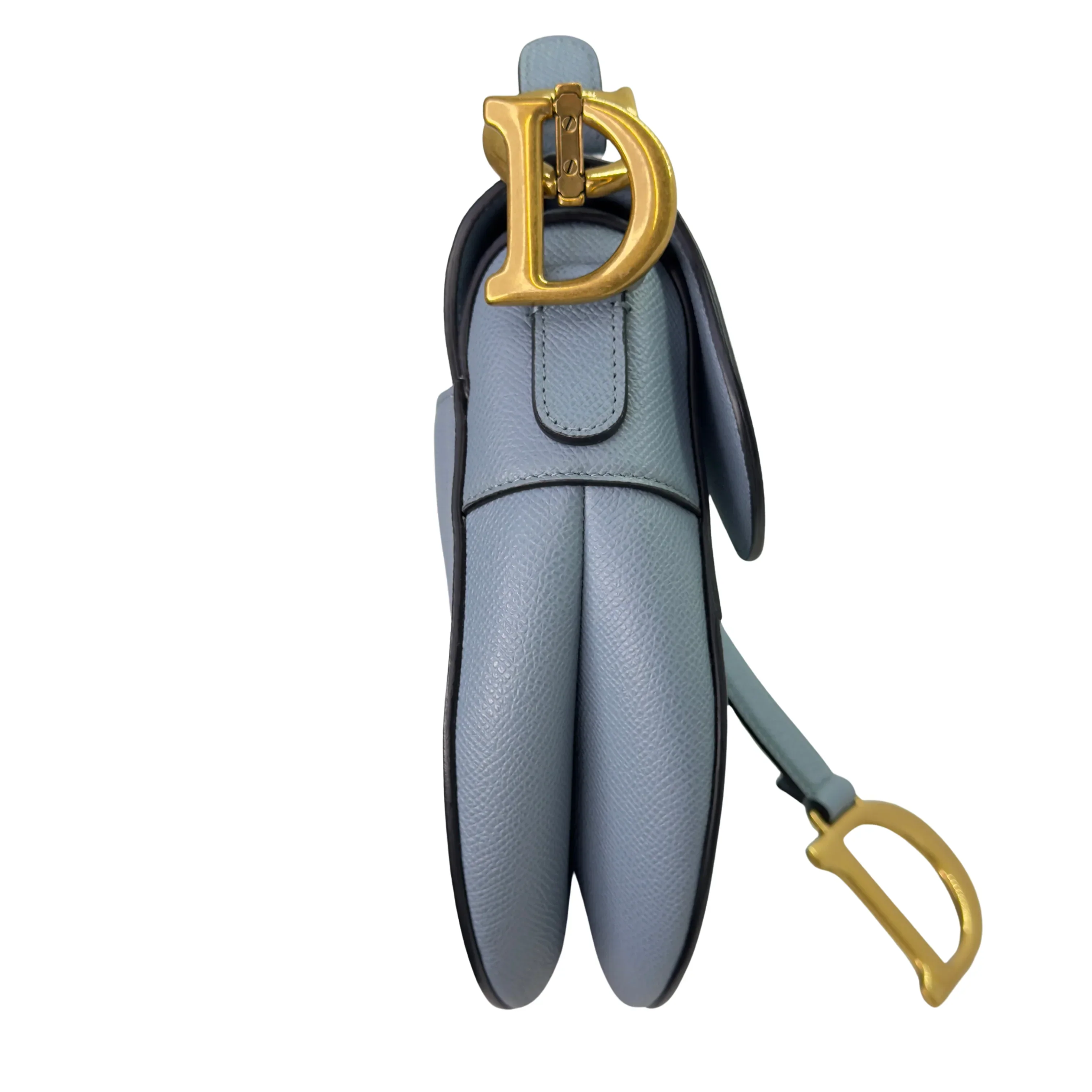 Dior Saddle Grained Calfskin Medium Handbag Blue - Image 5