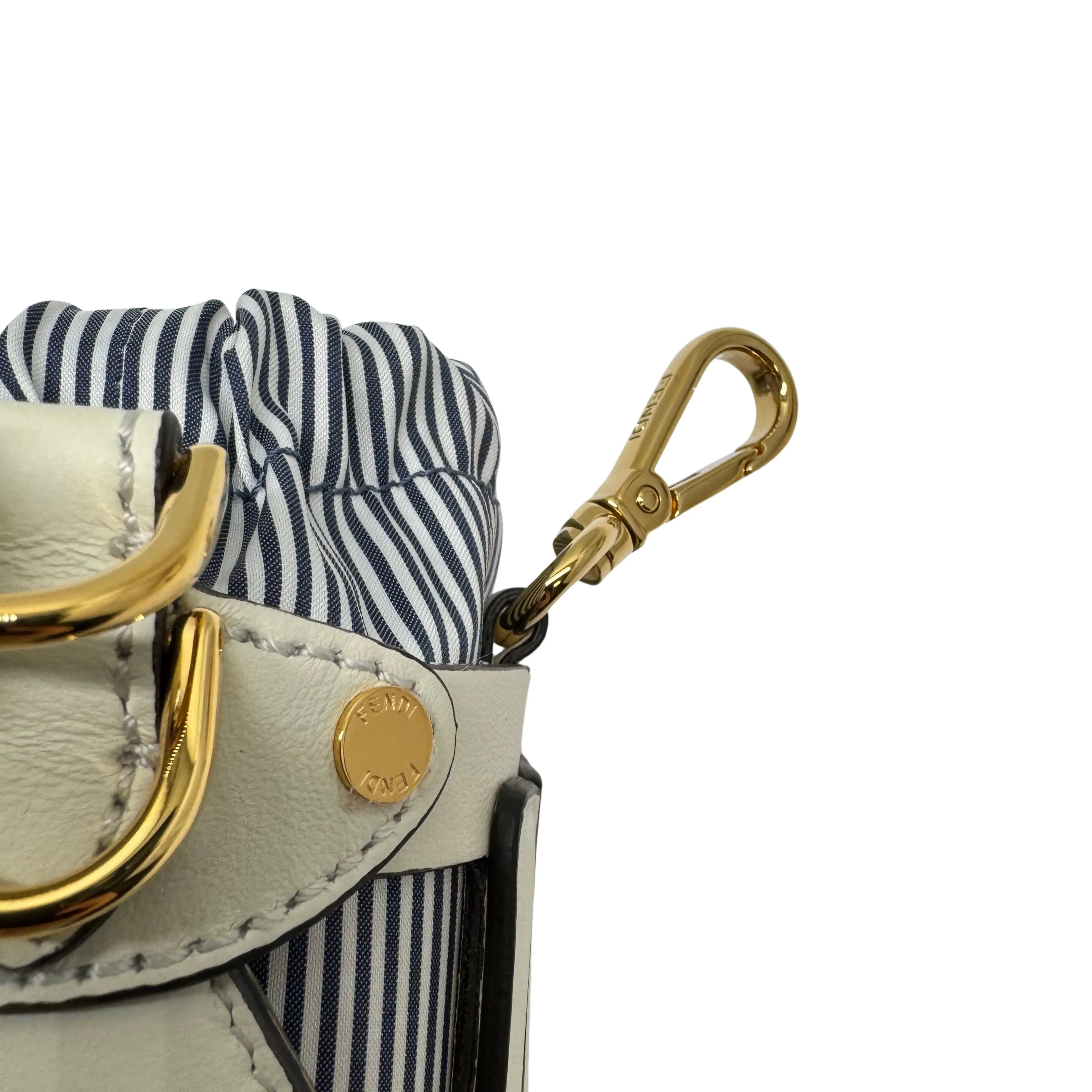 Fendi Nylon Vitello Step Out Bucket Shoulder Bag Beige Mini - Image 11