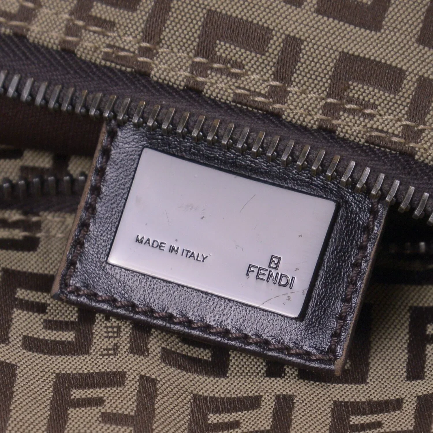Fendi Canvas Zucca Brown Monogram Tote Bag - Image 6